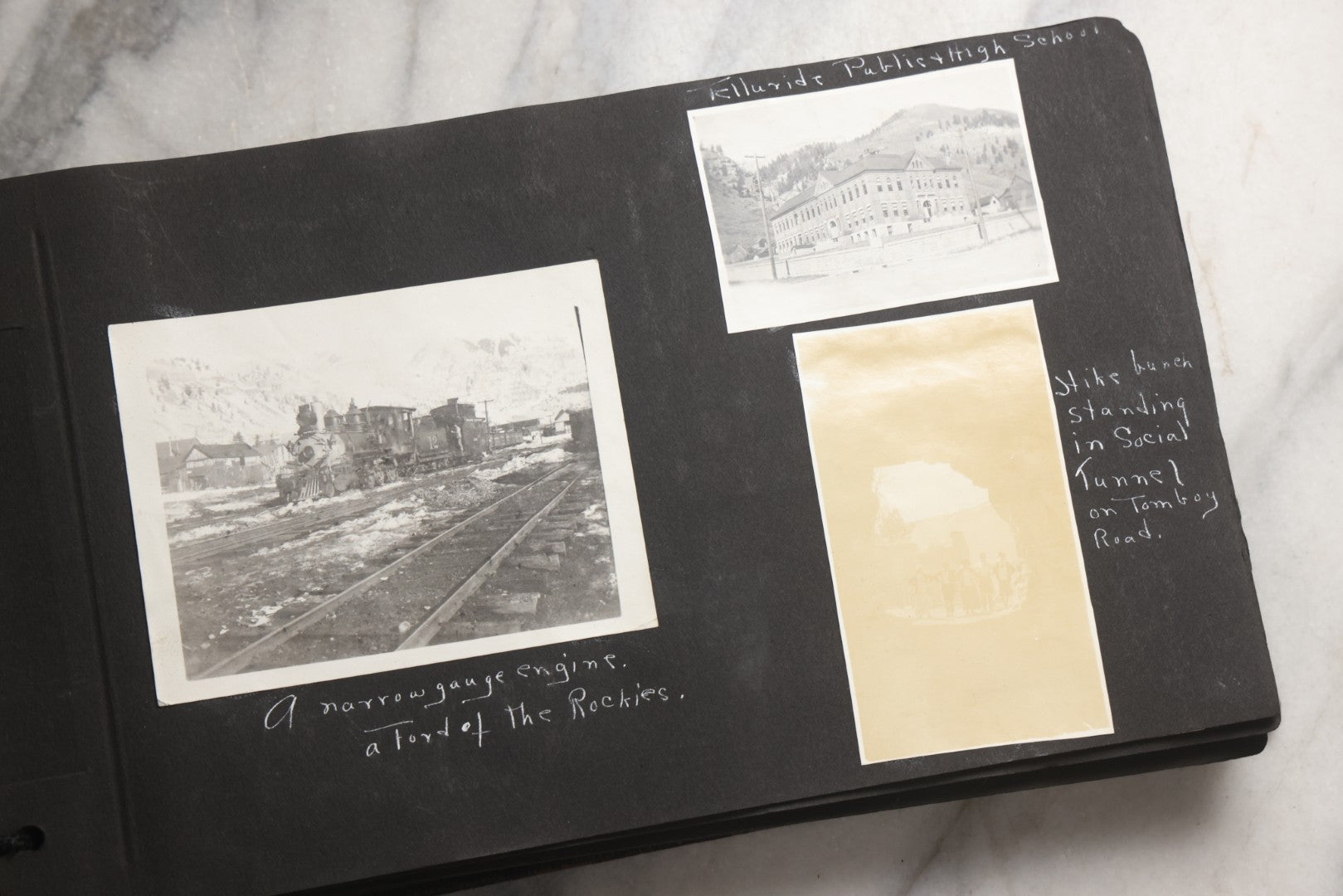 Lot 025 - Antique Snapshot Photo Album Gifted To Zella On Christmas 1916 With 1750+ Photos Of Midwest And Western Scenes Including Telluride & Greeley Colorado, Farm Life, Animals, Automobiles, Oil Wells, Early Aviation, And WWI Soldiers, 1916–1920