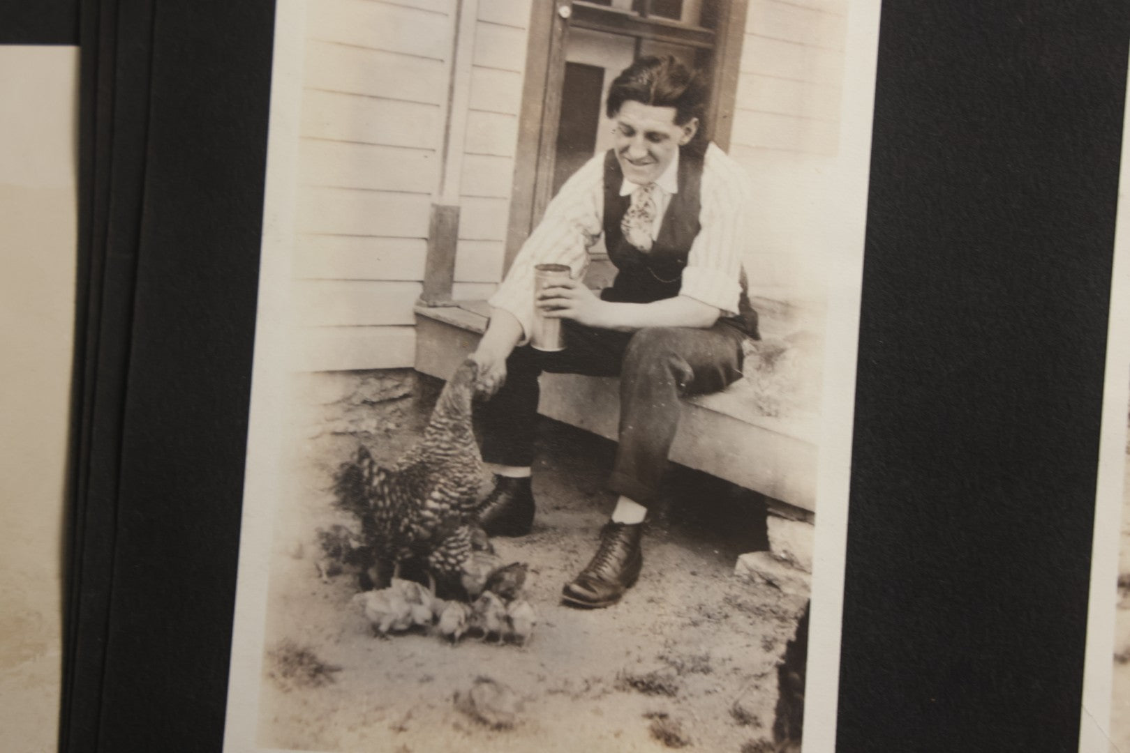 Lot 025 - Antique Snapshot Photo Album Gifted To Zella On Christmas 1916 With 1750+ Photos Of Midwest And Western Scenes Including Telluride & Greeley Colorado, Farm Life, Animals, Automobiles, Oil Wells, Early Aviation, And WWI Soldiers, 1916–1920