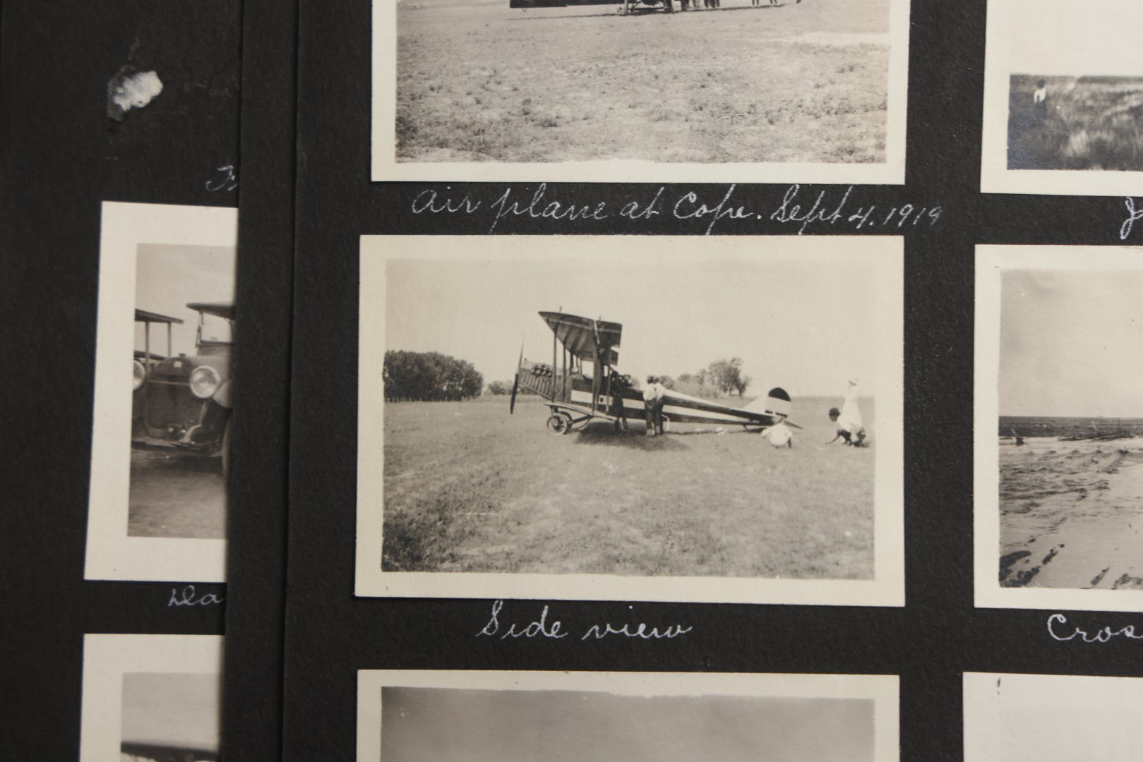 Lot 025 - Antique Snapshot Photo Album Gifted To Zella On Christmas 1916 With 1750+ Photos Of Midwest And Western Scenes Including Telluride & Greeley Colorado, Farm Life, Animals, Automobiles, Oil Wells, Early Aviation, And WWI Soldiers, 1916–1920