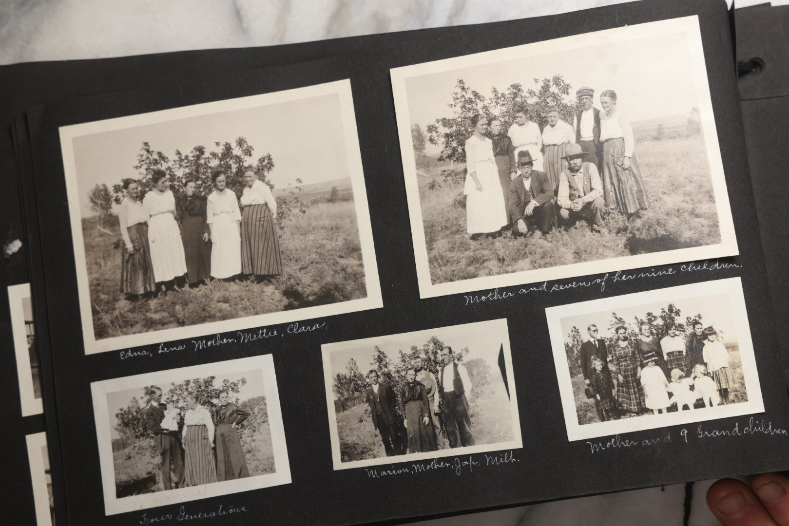 Lot 025 - Antique Snapshot Photo Album Gifted To Zella On Christmas 1916 With 1750+ Photos Of Midwest And Western Scenes Including Telluride & Greeley Colorado, Farm Life, Animals, Automobiles, Oil Wells, Early Aviation, And WWI Soldiers, 1916–1920