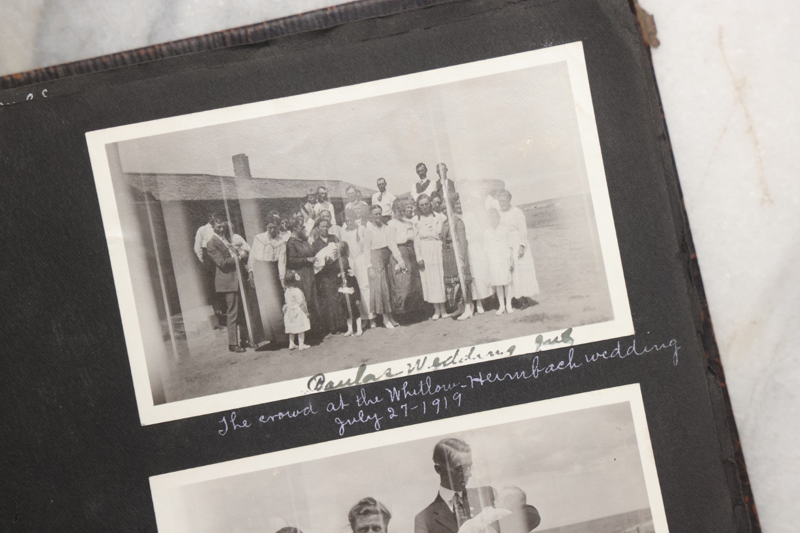 Lot 025 - Antique Snapshot Photo Album Gifted To Zella On Christmas 1916 With 1750+ Photos Of Midwest And Western Scenes Including Telluride & Greeley Colorado, Farm Life, Animals, Automobiles, Oil Wells, Early Aviation, And WWI Soldiers, 1916–1920