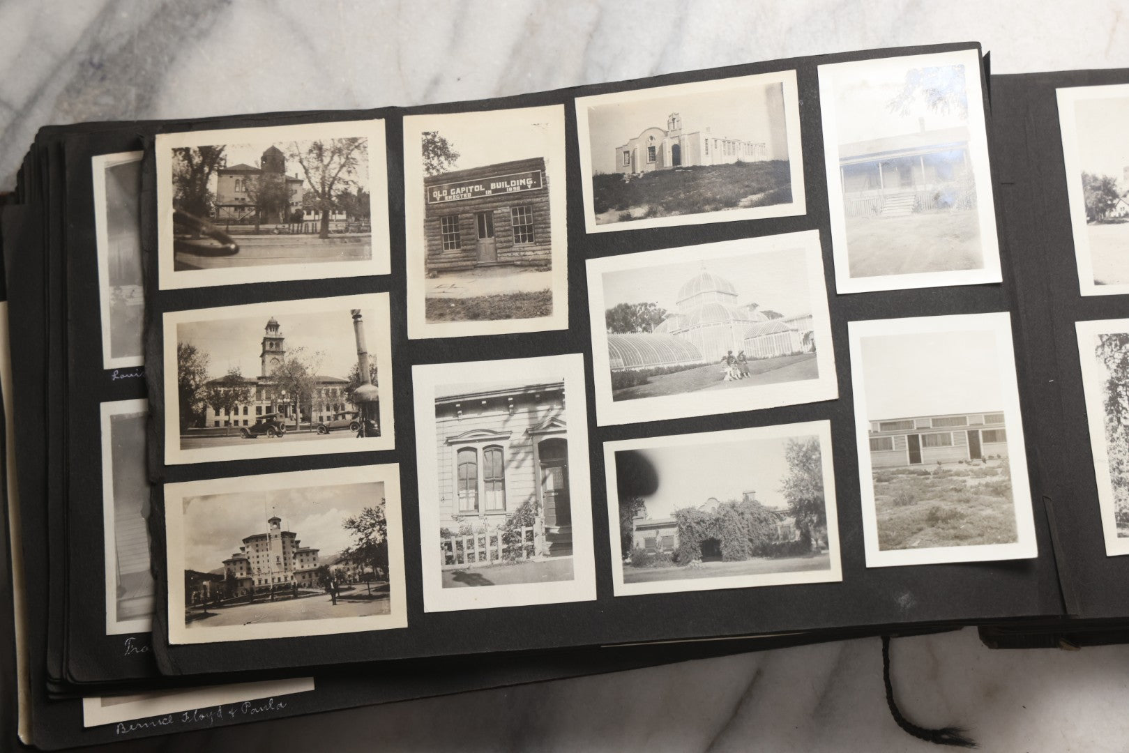 Lot 025 - Antique Snapshot Photo Album Gifted To Zella On Christmas 1916 With 1750+ Photos Of Midwest And Western Scenes Including Telluride & Greeley Colorado, Farm Life, Animals, Automobiles, Oil Wells, Early Aviation, And WWI Soldiers, 1916–1920