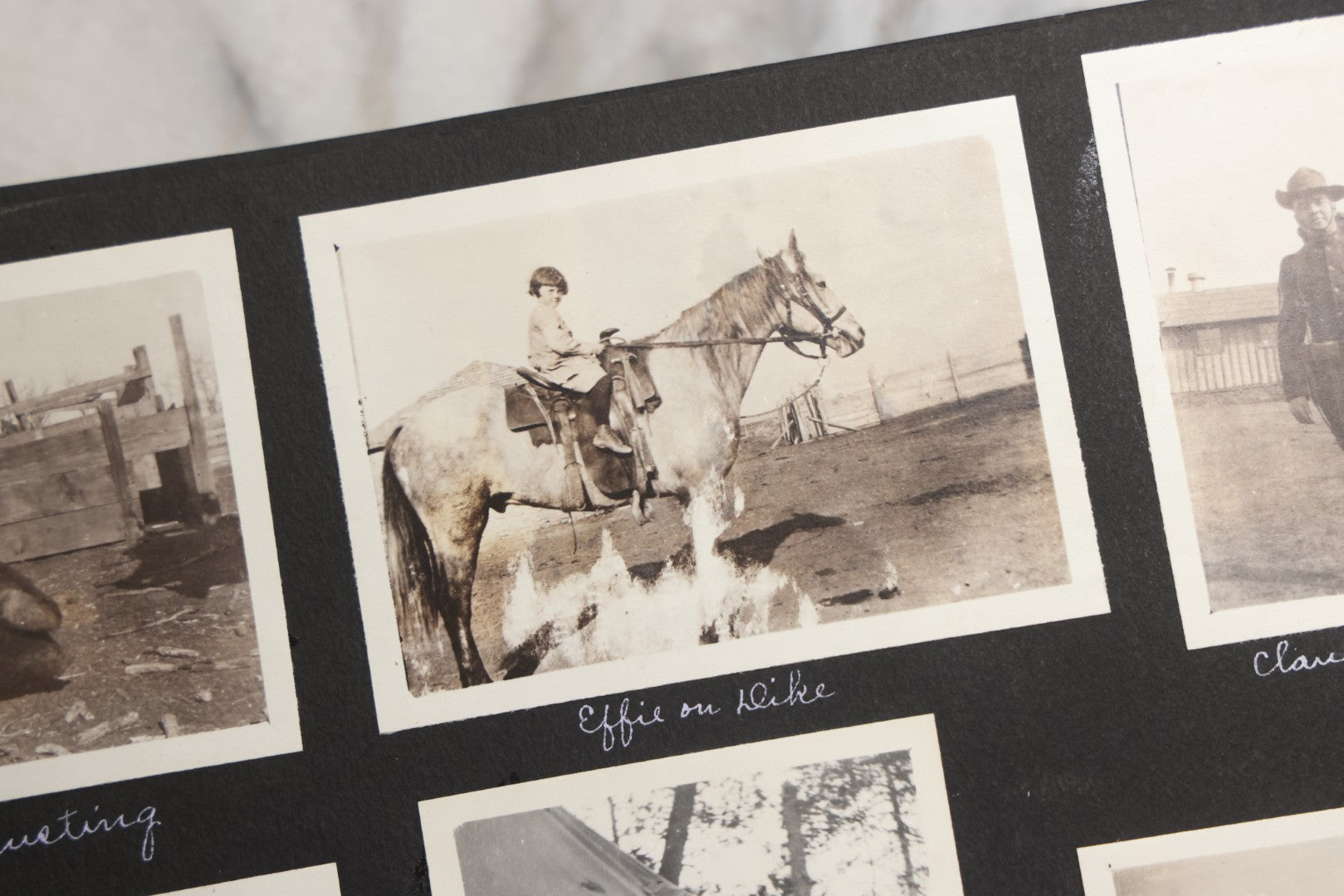Lot 025 - Antique Snapshot Photo Album Gifted To Zella On Christmas 1916 With 1750+ Photos Of Midwest And Western Scenes Including Telluride & Greeley Colorado, Farm Life, Animals, Automobiles, Oil Wells, Early Aviation, And WWI Soldiers, 1916–1920