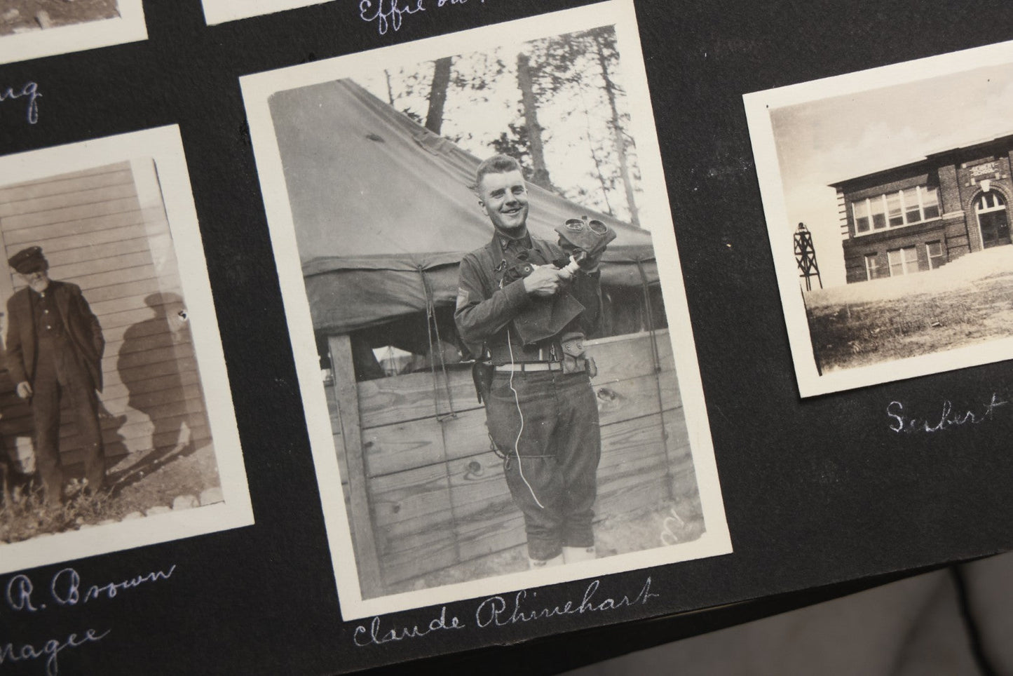 Lot 025 - Antique Snapshot Photo Album Gifted To Zella On Christmas 1916 With 1750+ Photos Of Midwest And Western Scenes Including Telluride & Greeley Colorado, Farm Life, Animals, Automobiles, Oil Wells, Early Aviation, And WWI Soldiers, 1916–1920