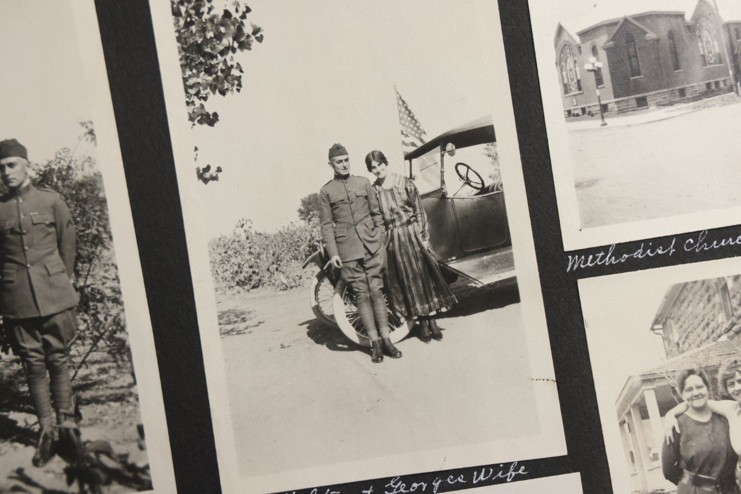 Lot 025 - Antique Snapshot Photo Album Gifted To Zella On Christmas 1916 With 1750+ Photos Of Midwest And Western Scenes Including Telluride & Greeley Colorado, Farm Life, Animals, Automobiles, Oil Wells, Early Aviation, And WWI Soldiers, 1916–1920