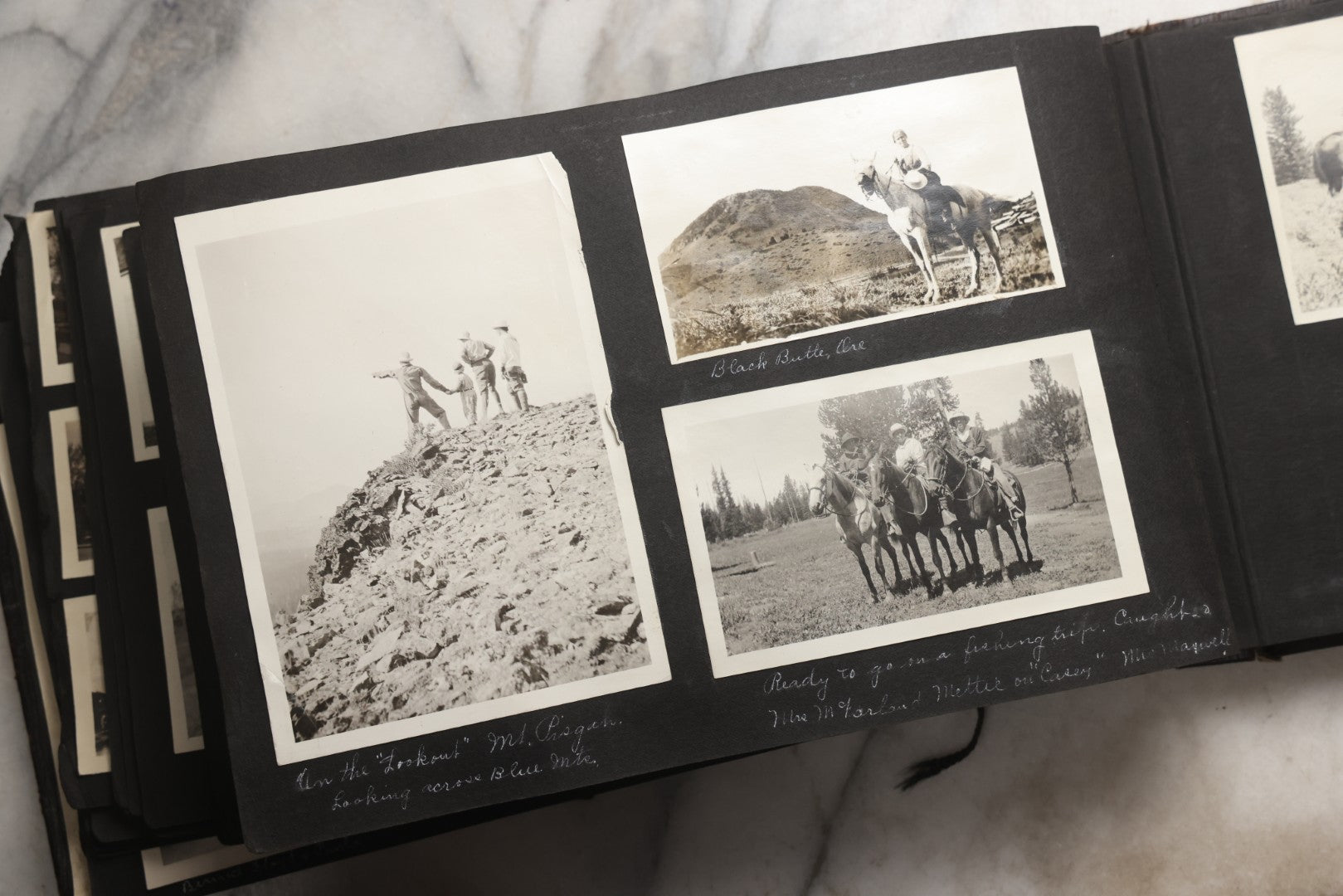 Lot 025 - Antique Snapshot Photo Album Gifted To Zella On Christmas 1916 With 1750+ Photos Of Midwest And Western Scenes Including Telluride & Greeley Colorado, Farm Life, Animals, Automobiles, Oil Wells, Early Aviation, And WWI Soldiers, 1916–1920