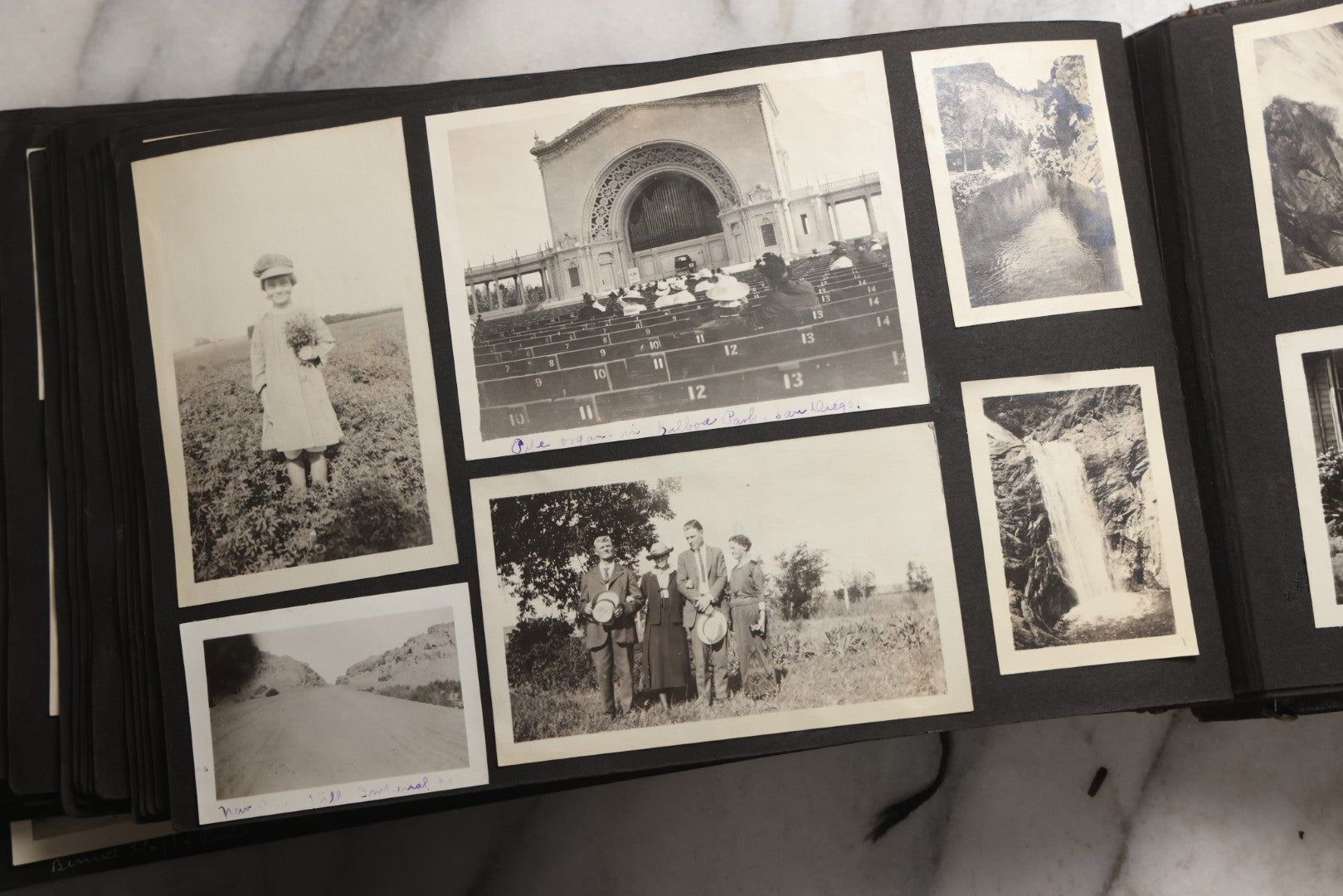 Lot 025 - Antique Snapshot Photo Album Gifted To Zella On Christmas 1916 With 1750+ Photos Of Midwest And Western Scenes Including Telluride & Greeley Colorado, Farm Life, Animals, Automobiles, Oil Wells, Early Aviation, And WWI Soldiers, 1916–1920