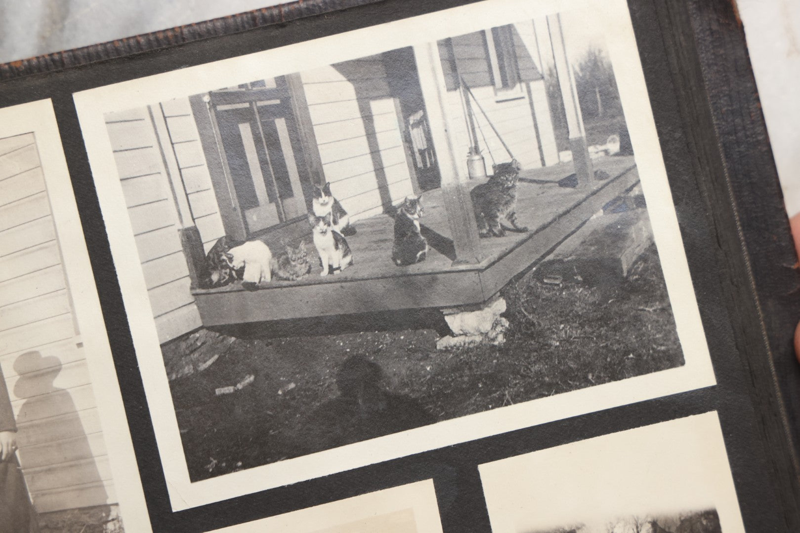 Lot 025 - Antique Snapshot Photo Album Gifted To Zella On Christmas 1916 With 1750+ Photos Of Midwest And Western Scenes Including Telluride & Greeley Colorado, Farm Life, Animals, Automobiles, Oil Wells, Early Aviation, And WWI Soldiers, 1916–1920