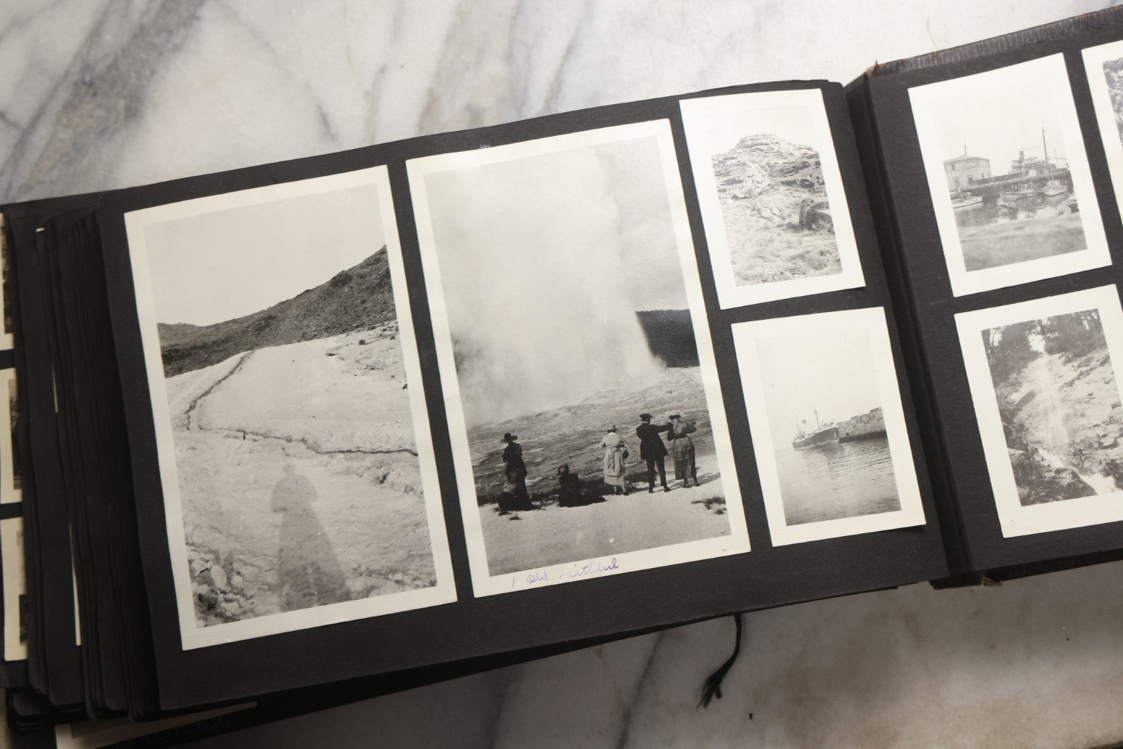 Lot 025 - Antique Snapshot Photo Album Gifted To Zella On Christmas 1916 With 1750+ Photos Of Midwest And Western Scenes Including Telluride & Greeley Colorado, Farm Life, Animals, Automobiles, Oil Wells, Early Aviation, And WWI Soldiers, 1916–1920