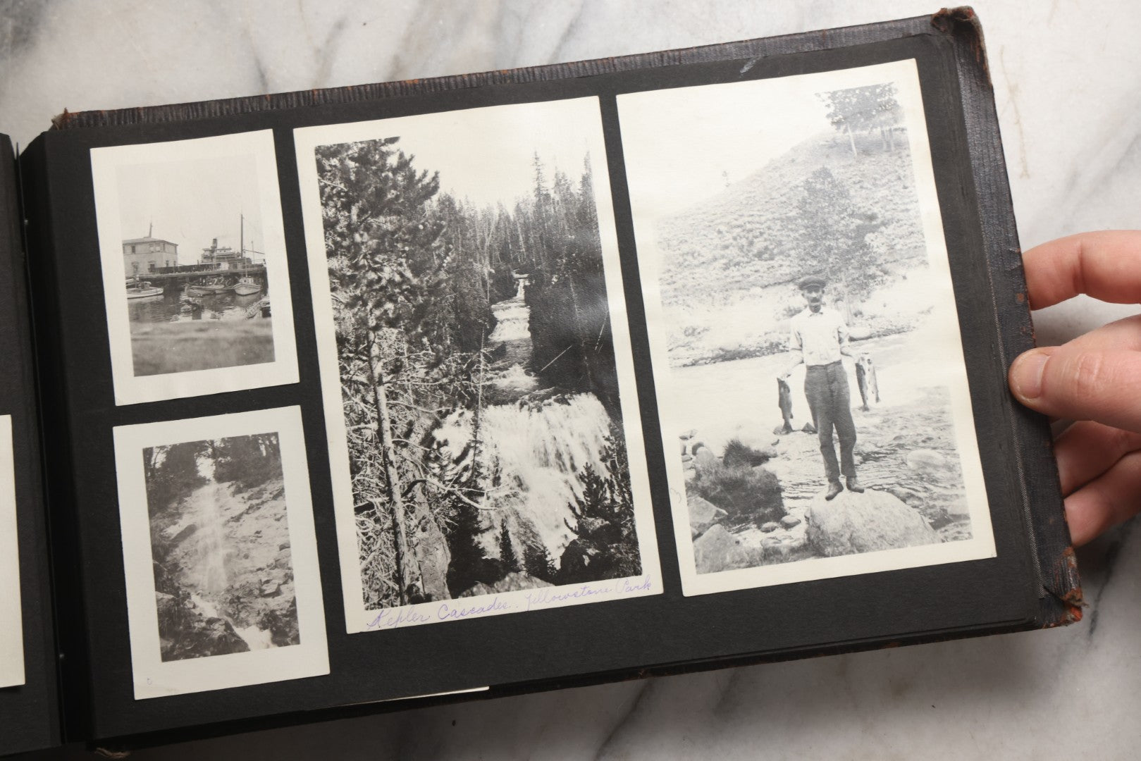Lot 025 - Antique Snapshot Photo Album Gifted To Zella On Christmas 1916 With 1750+ Photos Of Midwest And Western Scenes Including Telluride & Greeley Colorado, Farm Life, Animals, Automobiles, Oil Wells, Early Aviation, And WWI Soldiers, 1916–1920