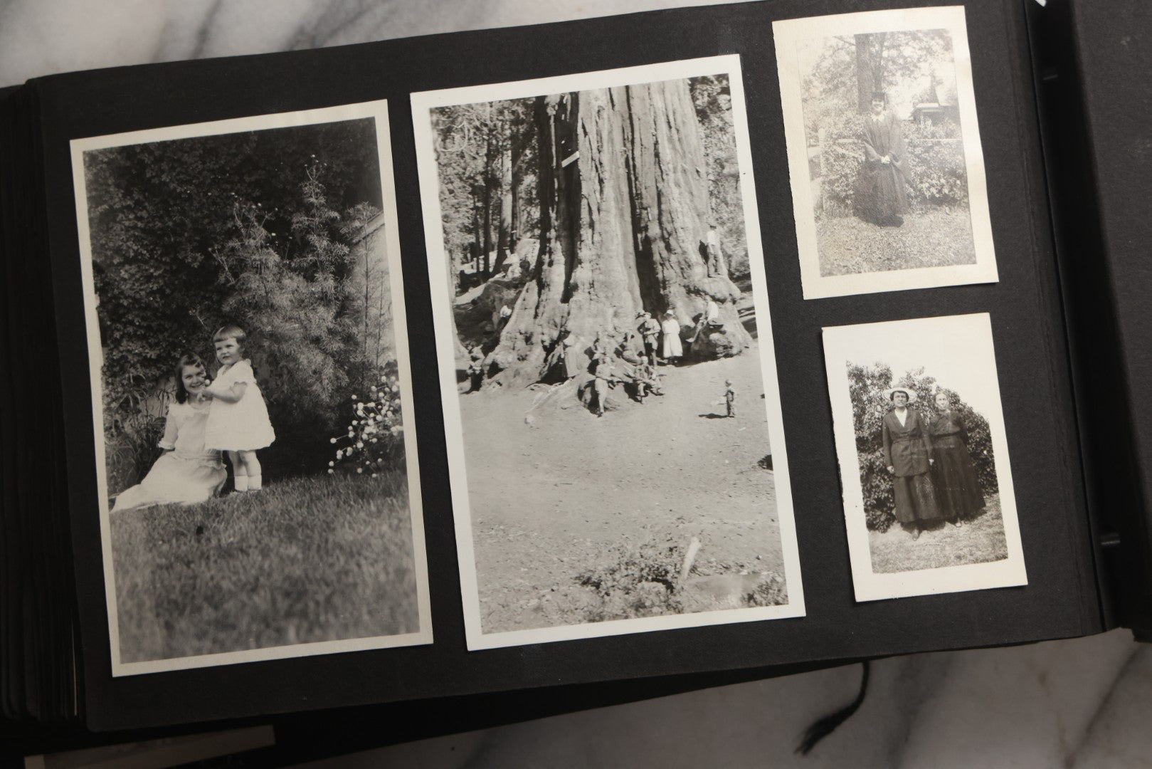 Lot 025 - Antique Snapshot Photo Album Gifted To Zella On Christmas 1916 With 1750+ Photos Of Midwest And Western Scenes Including Telluride & Greeley Colorado, Farm Life, Animals, Automobiles, Oil Wells, Early Aviation, And WWI Soldiers, 1916–1920