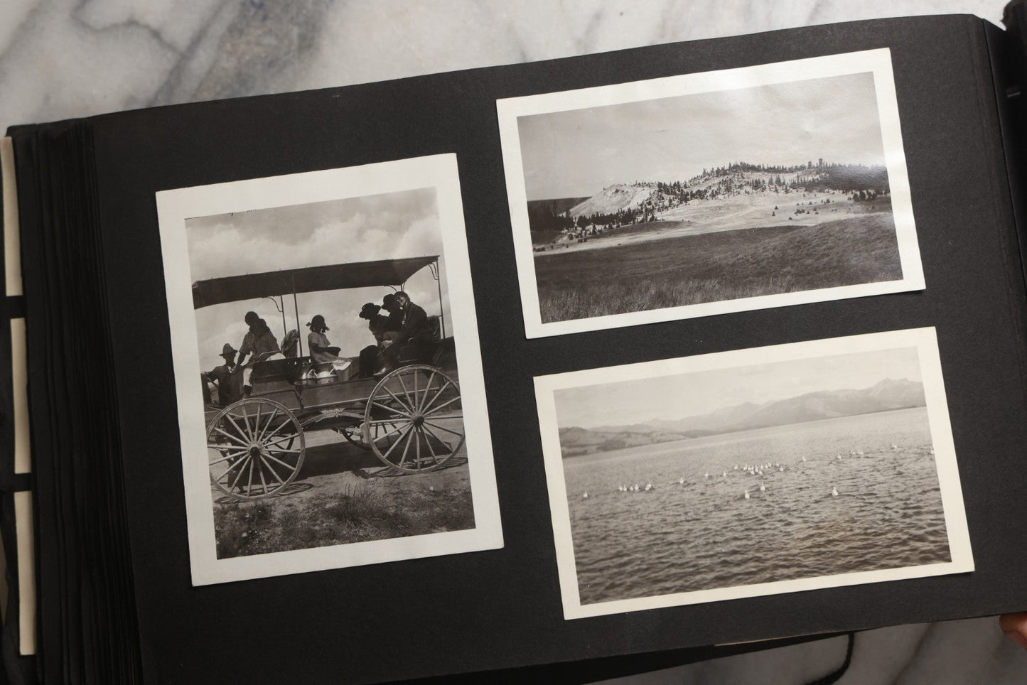 Lot 025 - Antique Snapshot Photo Album Gifted To Zella On Christmas 1916 With 1750+ Photos Of Midwest And Western Scenes Including Telluride & Greeley Colorado, Farm Life, Animals, Automobiles, Oil Wells, Early Aviation, And WWI Soldiers, 1916–1920