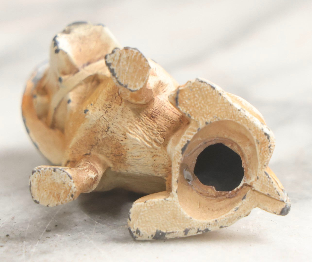 Lot 027 - Antique Cold-Painted Cast Metal Bulldog Souvenir Of Watkins Glen Wearing WWI Style Helmet