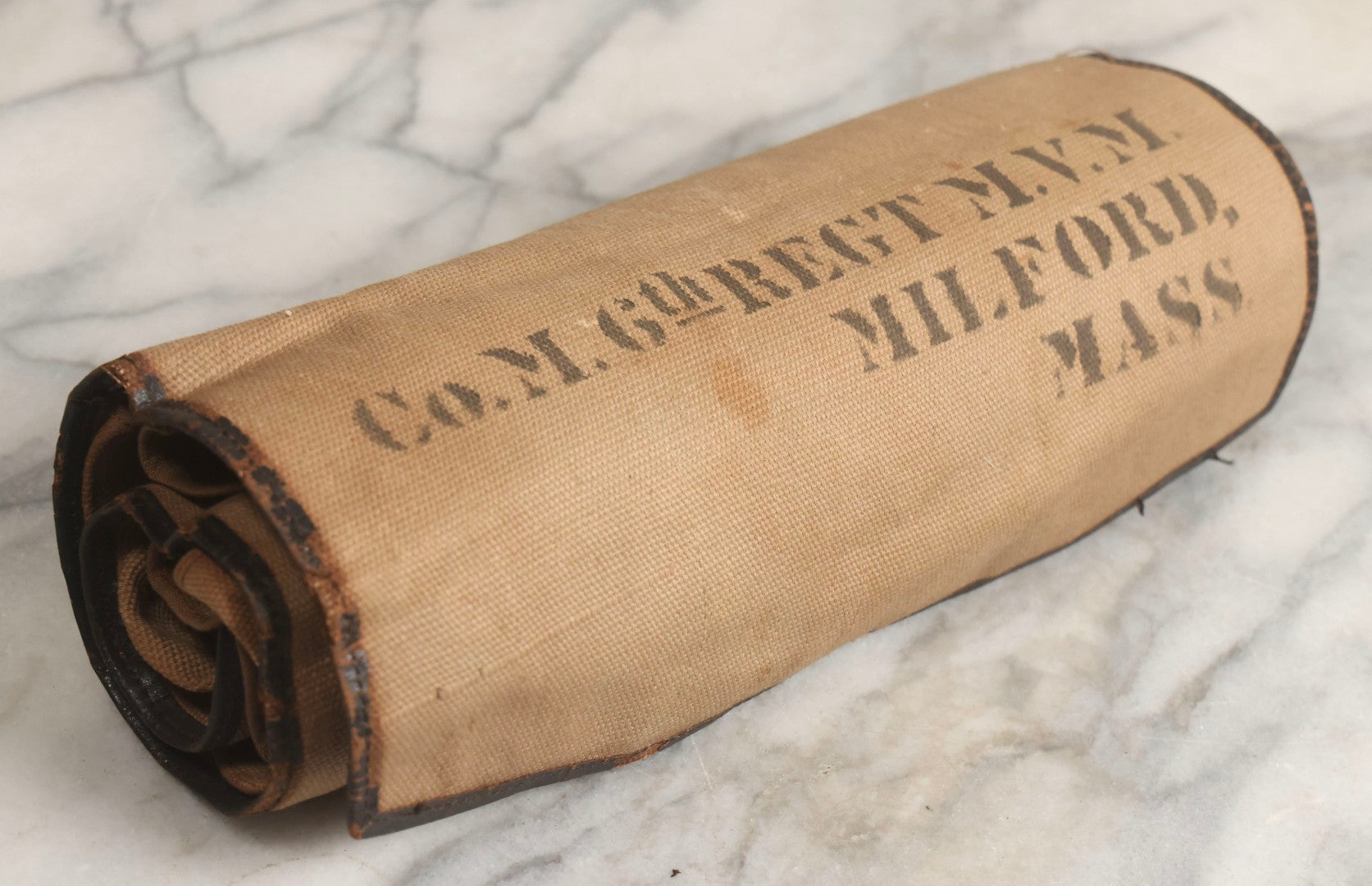 Lot 029 - Antique Massachusetts Volunteer Militia Armorer's Tool Roll, Co. M, 6th Regiment, Marked For Sergeant A. B. Trask, Late 19th–Early 20th Century