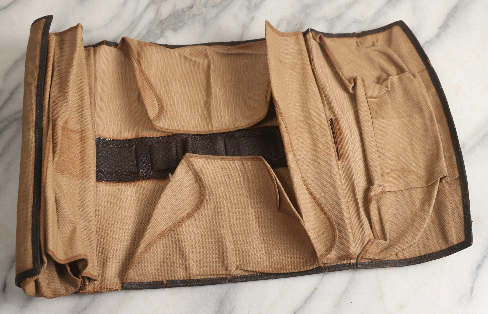 Lot 029 - Antique Massachusetts Volunteer Militia Armorer's Tool Roll, Co. M, 6th Regiment, Marked For Sergeant A. B. Trask, Late 19th–Early 20th Century