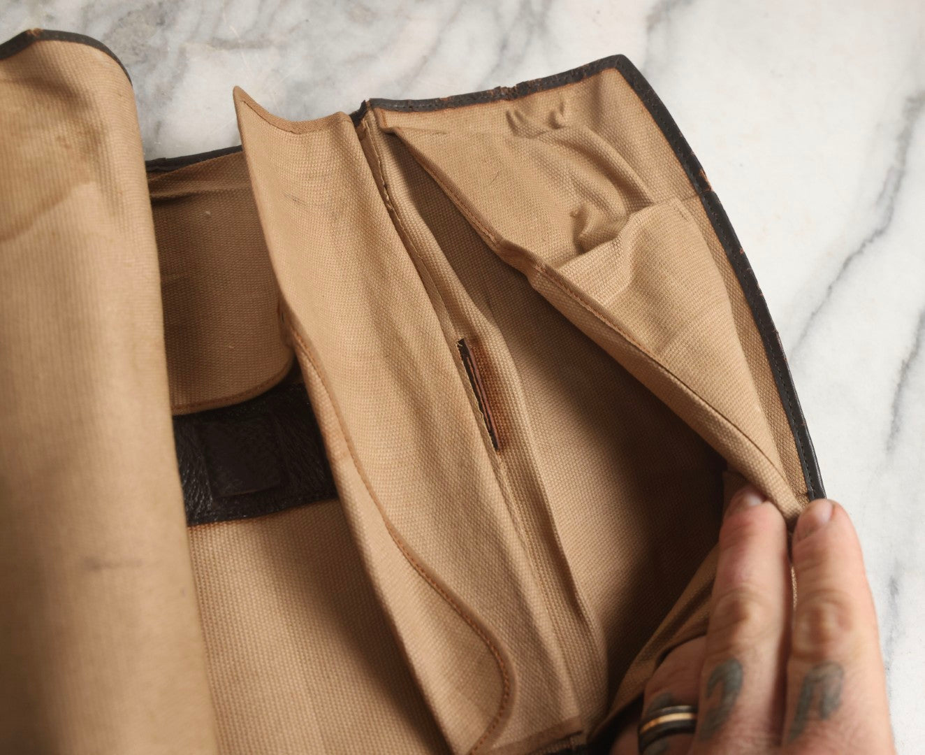 Lot 029 - Antique Massachusetts Volunteer Militia Armorer's Tool Roll, Co. M, 6th Regiment, Marked For Sergeant A. B. Trask, Late 19th–Early 20th Century