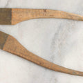 Lot 032 - Antique Make-Do Folding Stanley Ruler Converted To Caliper With Carved Pointed Wooden Ends And Brass Pivot Hardware, 5-1/4" L folded