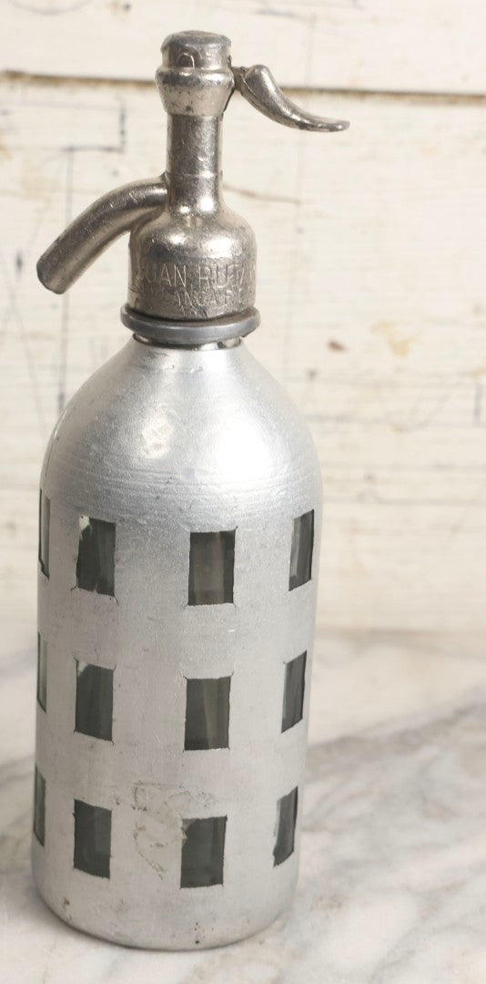 Lot 035 - Vintage Glass Soda Bottle With Aluminum Wrap For Los 6 Hermanos Soda, Tomas Iglesias, With Juan Rutar Spout