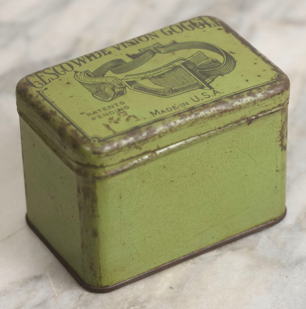 Lot 036 - Trio Of Advertising Tins Including Gescowide Vision Goggles, Laurel Ladies' Boudoir Safety Razor With Contents, And Planters Cocktail Peanuts