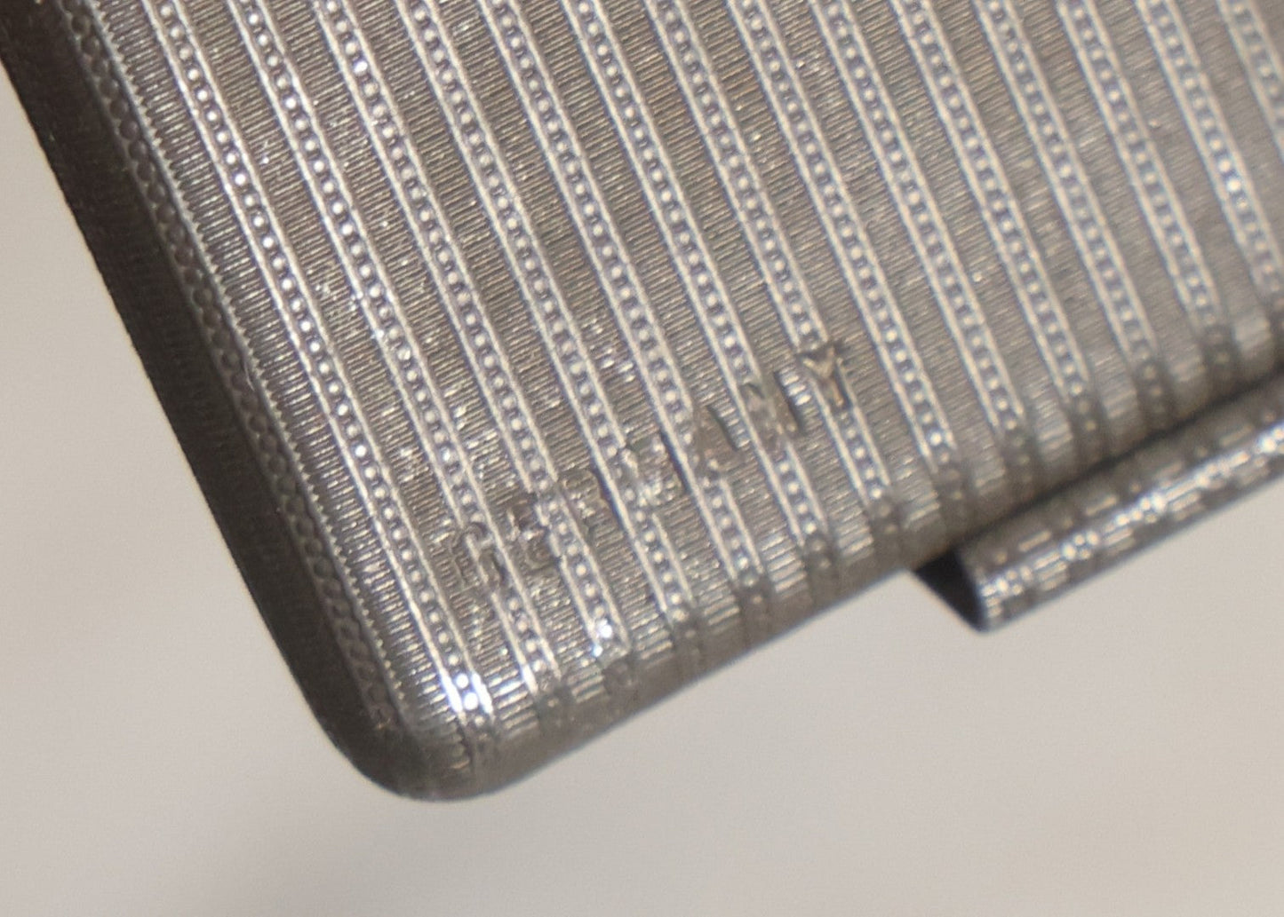 Lot 037 - Antique Pressed Tin Advertising Match Safe, “Compliments Of Wallach Bros. Cigars," 233 Main Street, New Rochelle, New York, Made In Germany