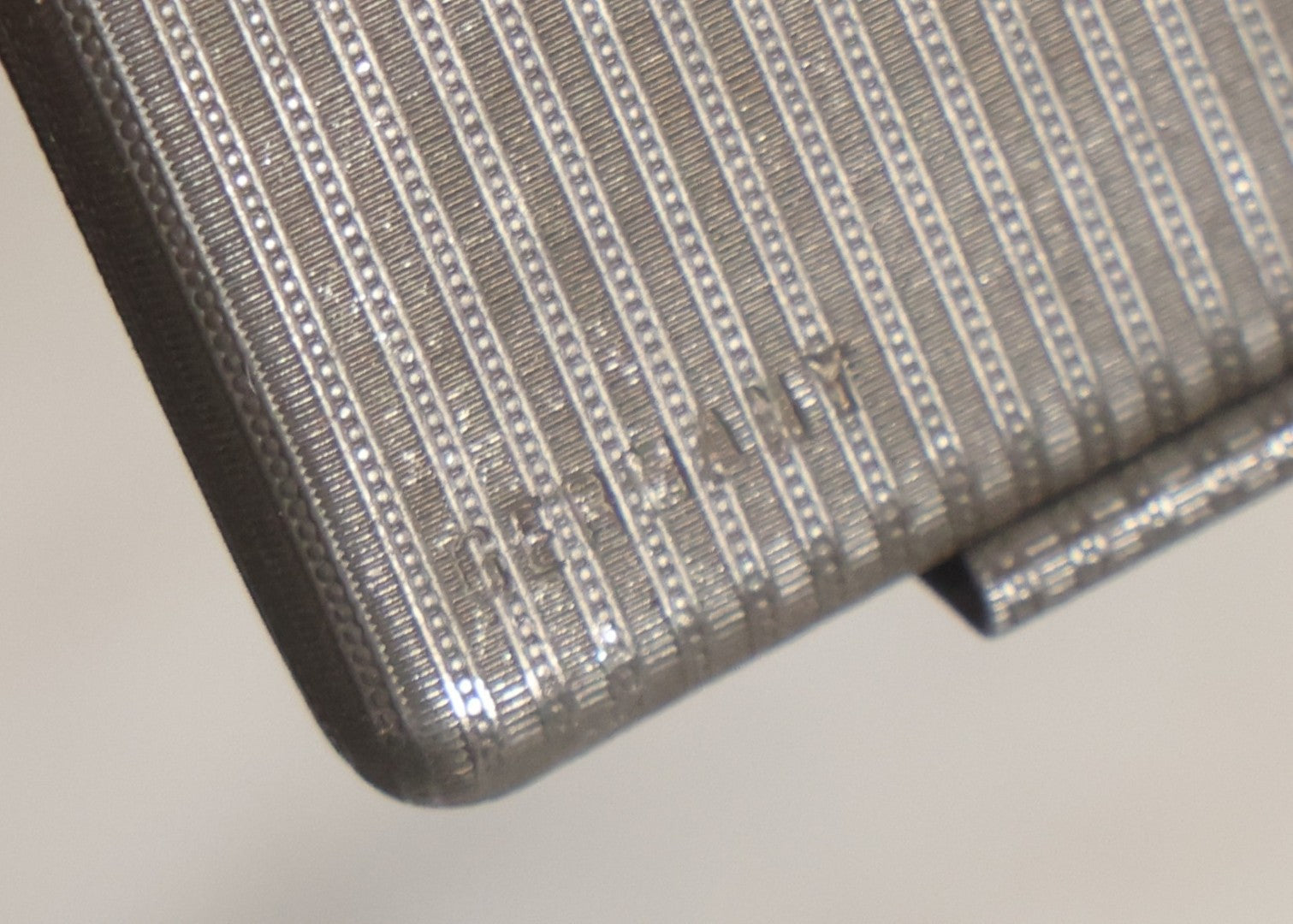 Lot 037 - Antique Pressed Tin Advertising Match Safe, “Compliments Of Wallach Bros. Cigars," 233 Main Street, New Rochelle, New York, Made In Germany