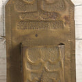 Lot 038 - Antique Hammered Brass Arts And Crafts Wall Mount Match Safe With Geometric Punched-Dot Pattern