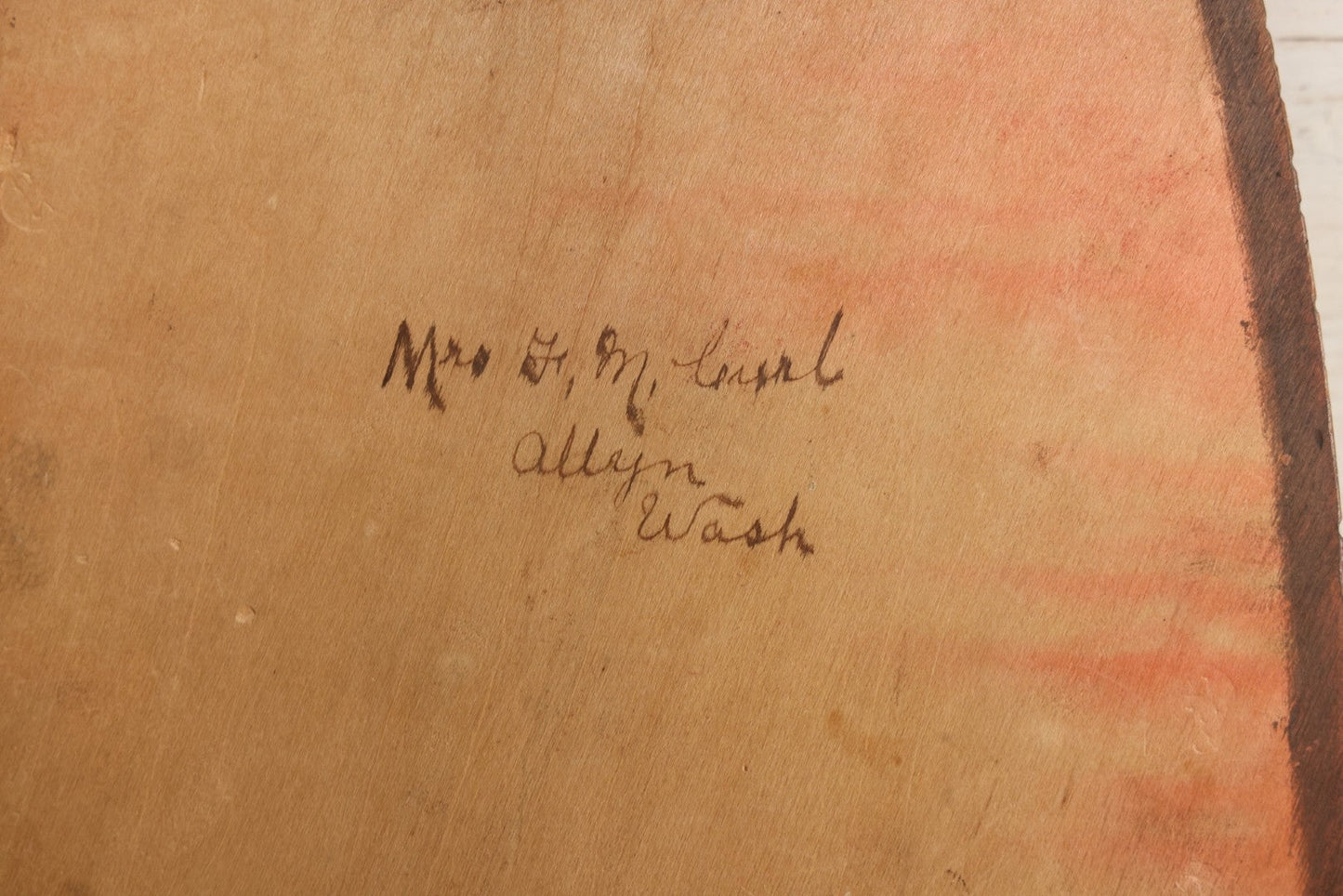 Lot 041 - Antique Pyrography Wood Plaque Depicting Rock Of Ages With Mason County Fair Award Ribbons, Flemish Art Company, New York, 1921, 9-1/4" x 20-1/2"