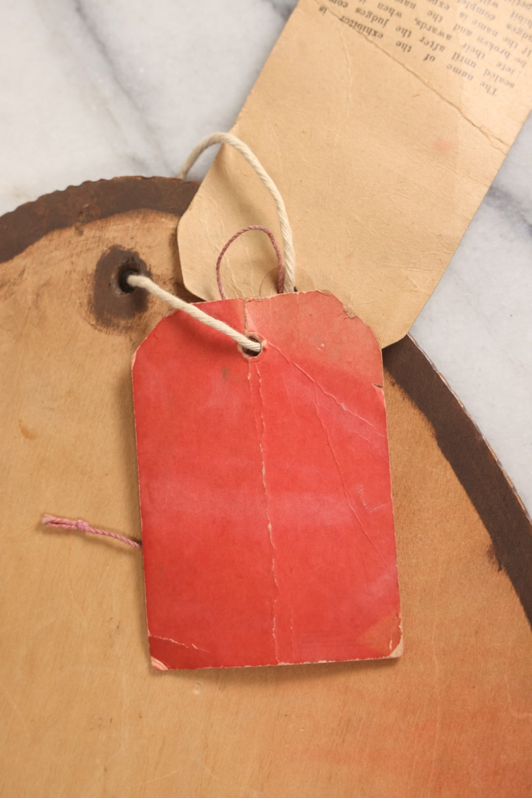 Lot 041 - Antique Pyrography Wood Plaque Depicting Rock Of Ages With Mason County Fair Award Ribbons, Flemish Art Company, New York, 1921, 9-1/4" x 20-1/2"