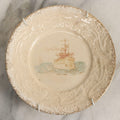 Lot 051 - Antique Transferware Commemorative Plate Of Uss New York (ACR-2) Marked “The Sebring Porcelain” With Modern Plate Hanger, 6-3/8" Diameter