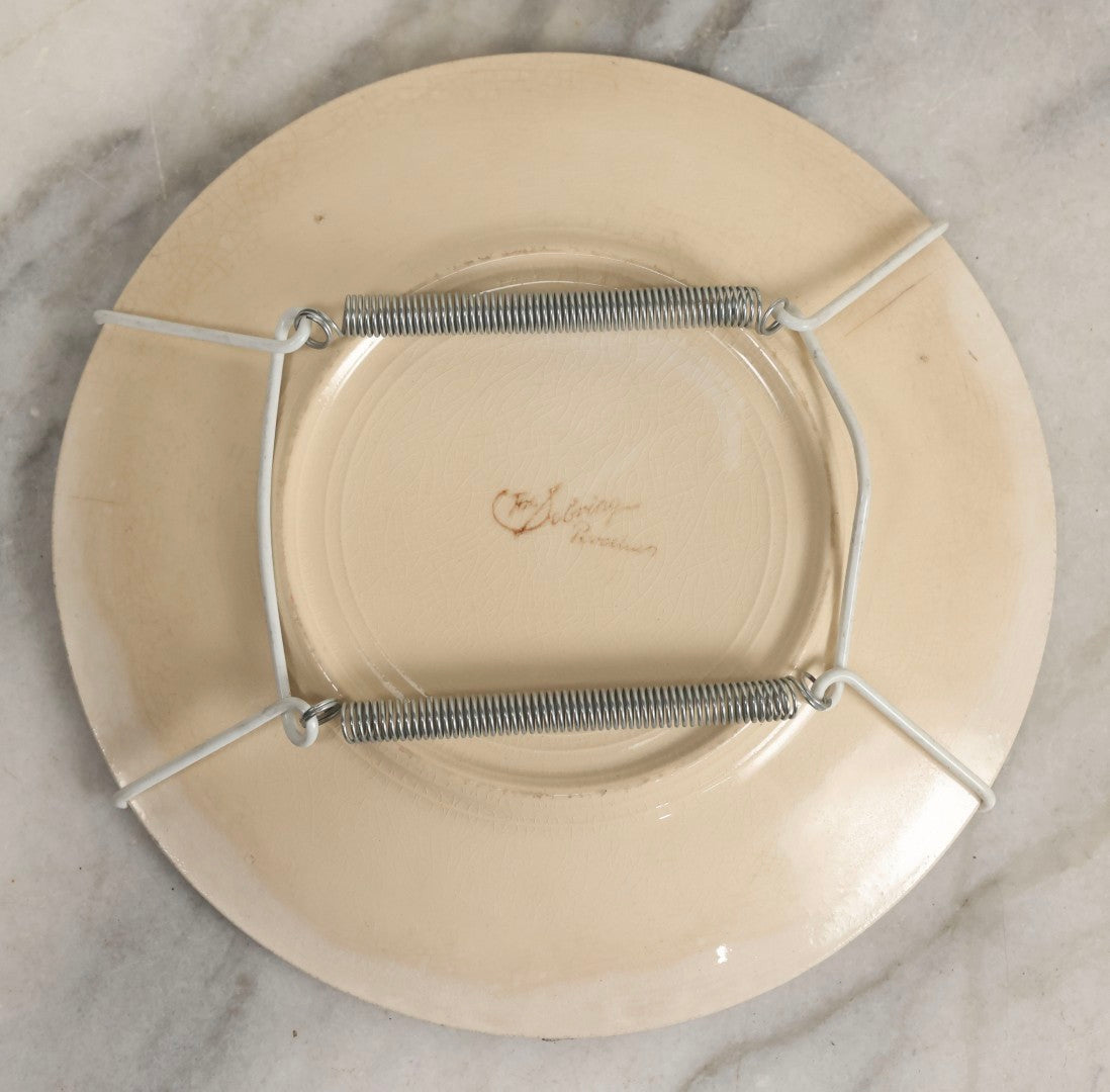 Lot 051 - Antique Transferware Commemorative Plate Of Uss New York (ACR-2) Marked “The Sebring Porcelain” With Modern Plate Hanger