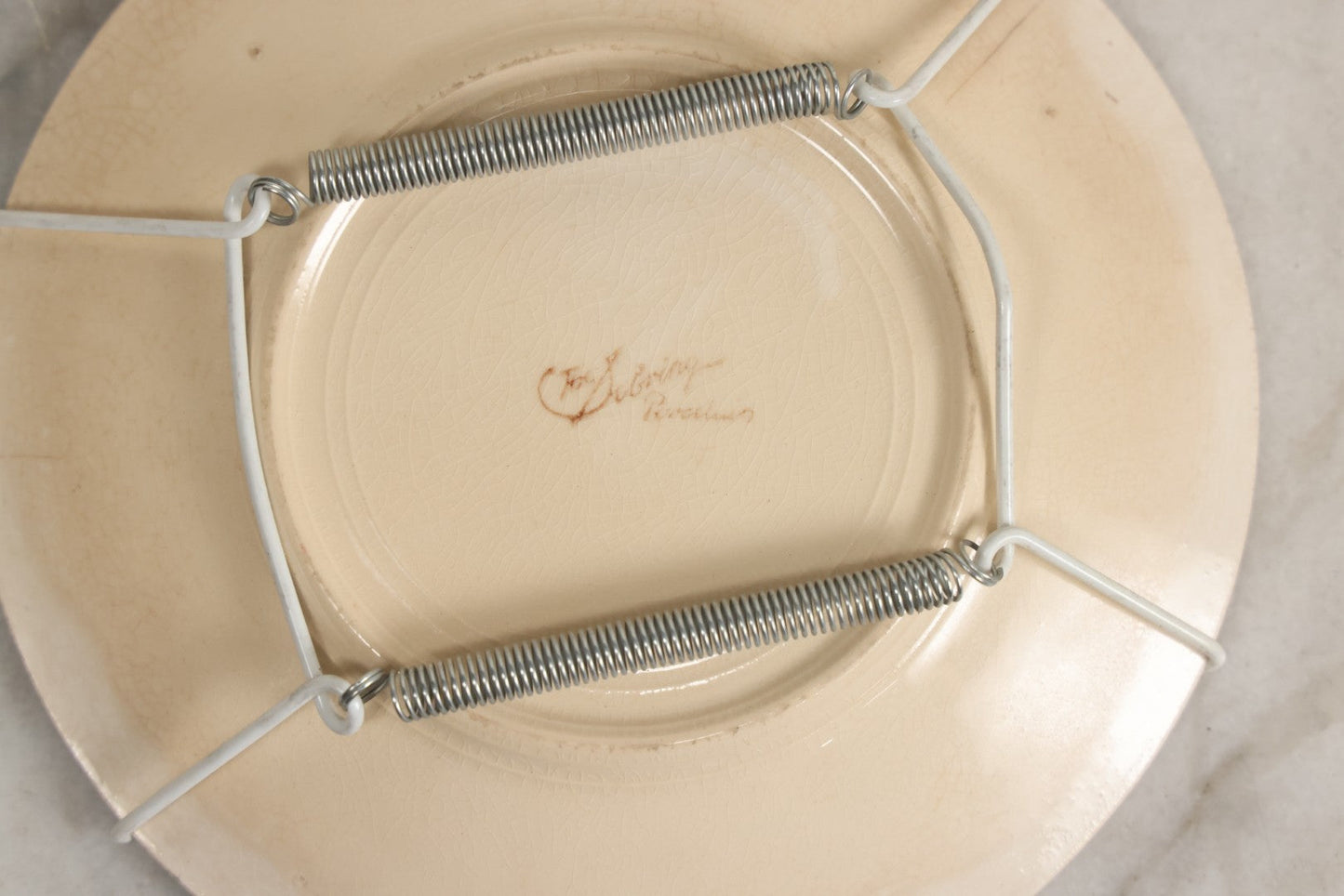 Lot 051 - Antique Transferware Commemorative Plate Of Uss New York (ACR-2) Marked “The Sebring Porcelain” With Modern Plate Hanger