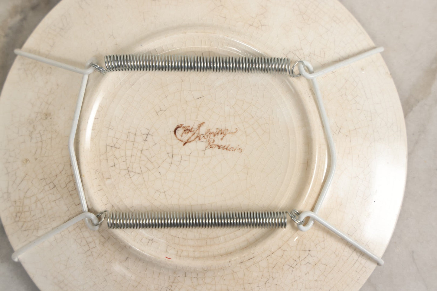 Lot 052 - Antique Transferware Commemorative Plate Of Uss Nashville (PG-7) Marked “The Sebring Porcelain” With Modern Plate Hanger