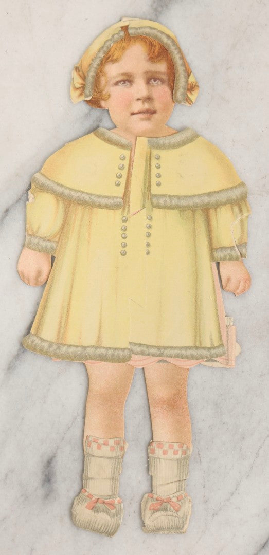 Lot 056 - Antique “Really Jane Dressing Doll” Paper Doll Toy In Original Box Folder With Clothes, Period Clippings, And Note From “Fairy God Mother,” Patent Pending