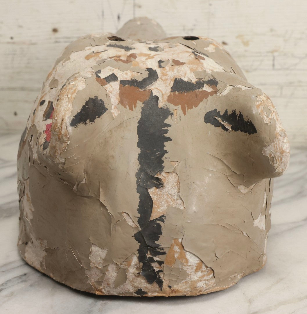Lot 057 - Vintage Colombian Carnival Papier-Mâché Wolf Mask By Taller Horizontes Del Carnaval, Barranquilla, Heavy Flaking Paint