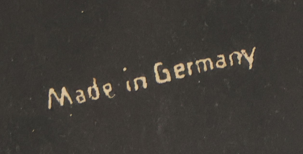 Lot 058 - Vintage Halloween Paper Cutout Mask Of Sad Black Cat With Yellow Eyes And Red Mouth, Made In Germany, Unknown Manufacturer, 14" x 9"