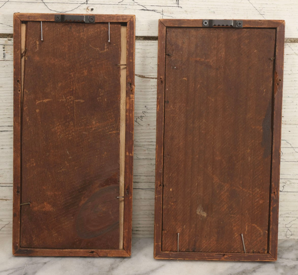 Lot 062 - Pair Of Antique Chromolithograph Floral Prints Of Moss Roses And Calla Lilies In Matching Narrow Gold-Painted Wood Frames With Original Wood Backs