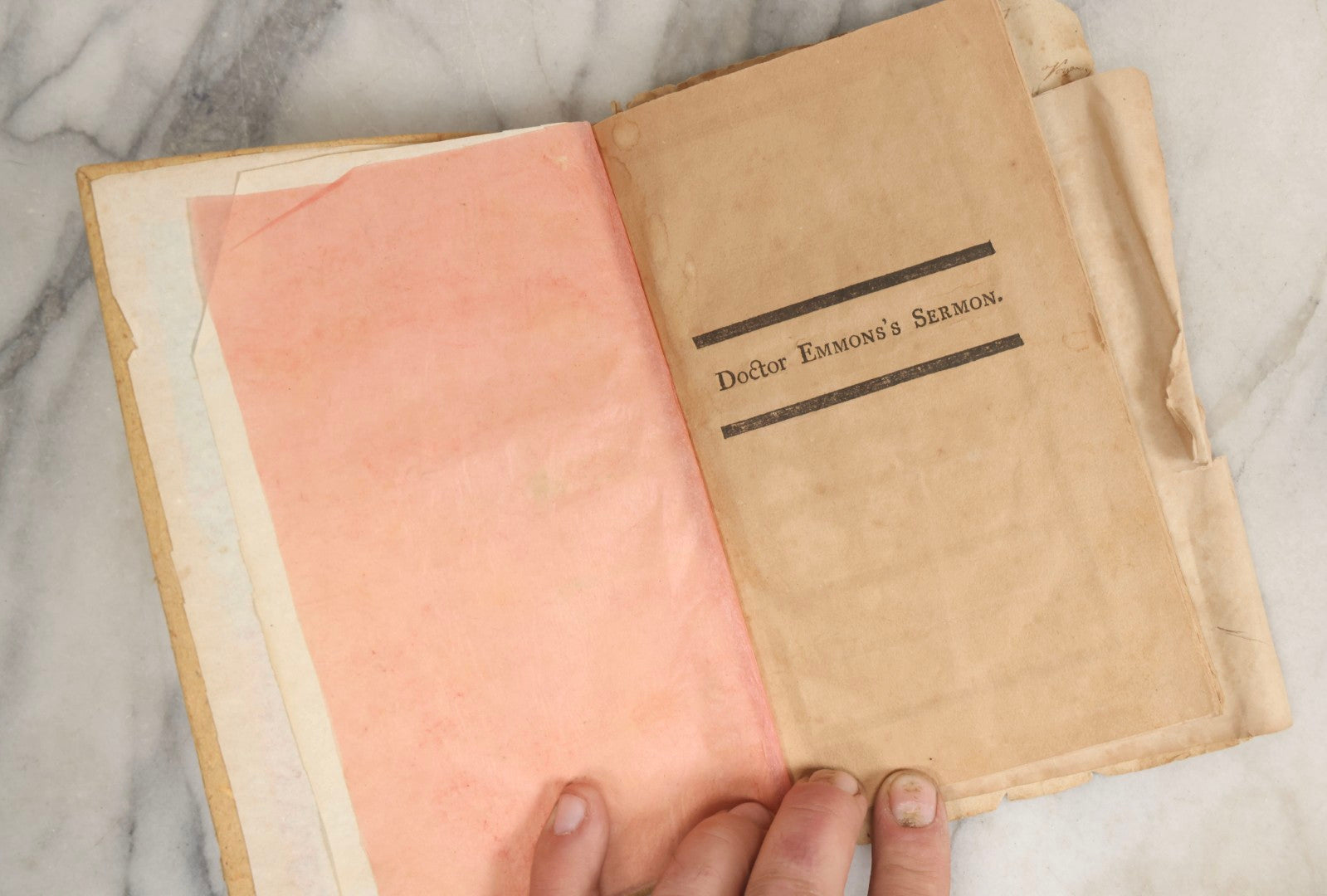 Lot 063 - Antique Memorial Sermon Booklet “A Sermon On The Death Of Gen. George Washington, Preached February 22, 1800” By Nathaniel Emmons, D.D., Wrentham, Massachusetts, With Additional Trask Family Ephemera