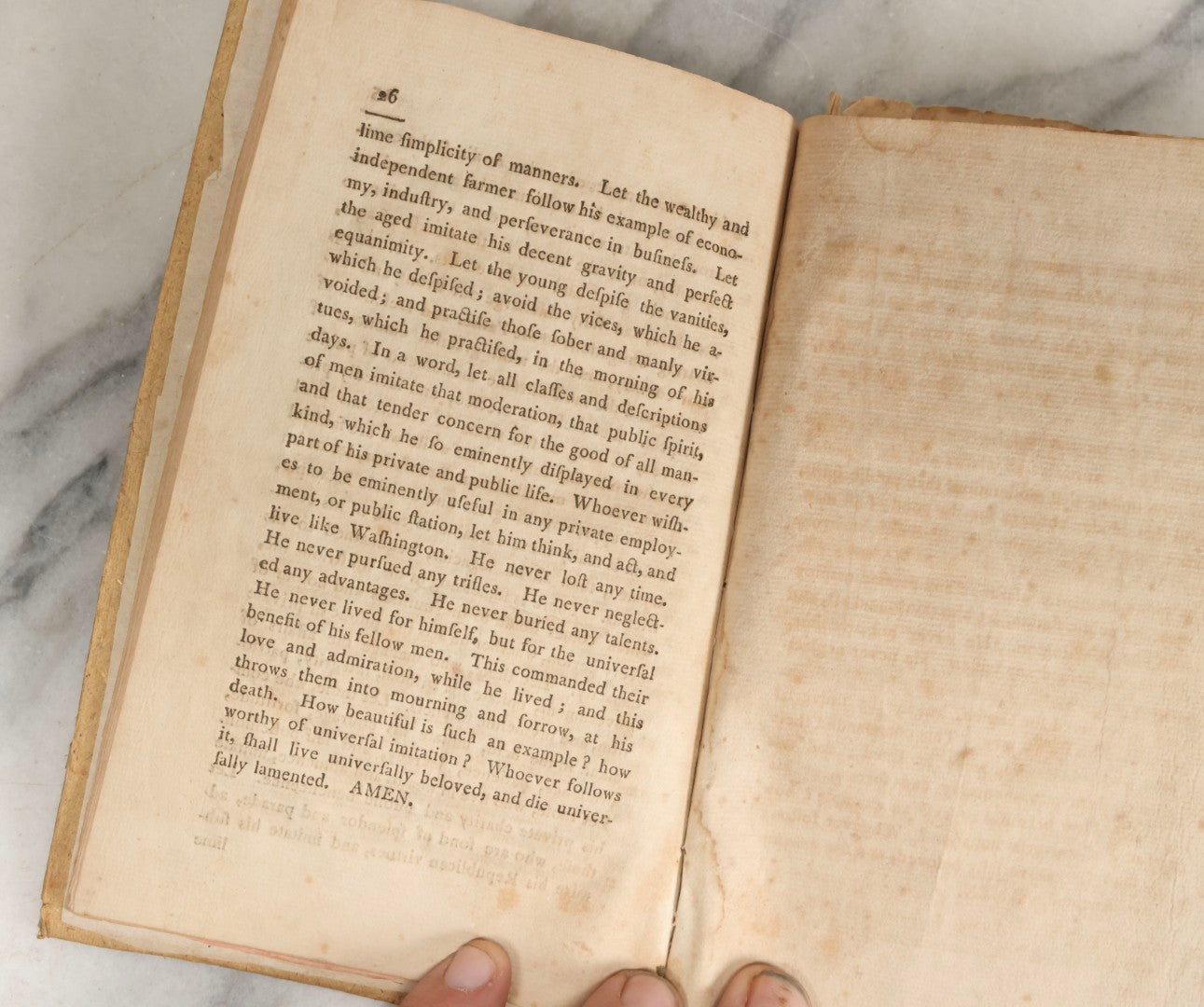 Lot 063 - Antique Memorial Sermon Booklet “A Sermon On The Death Of Gen. George Washington, Preached February 22, 1800” By Nathaniel Emmons, D.D., Wrentham, Massachusetts, With Additional Trask Family Ephemera