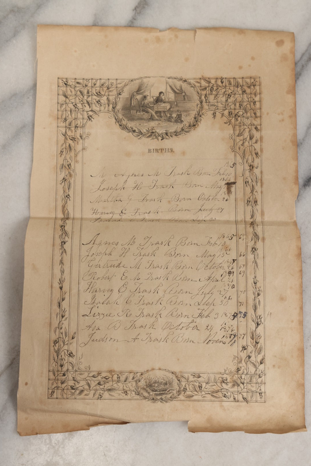 Lot 063 - Antique Memorial Sermon Booklet “A Sermon On The Death Of Gen. George Washington, Preached February 22, 1800” By Nathaniel Emmons, D.D., Wrentham, Massachusetts, With Additional Trask Family Ephemera