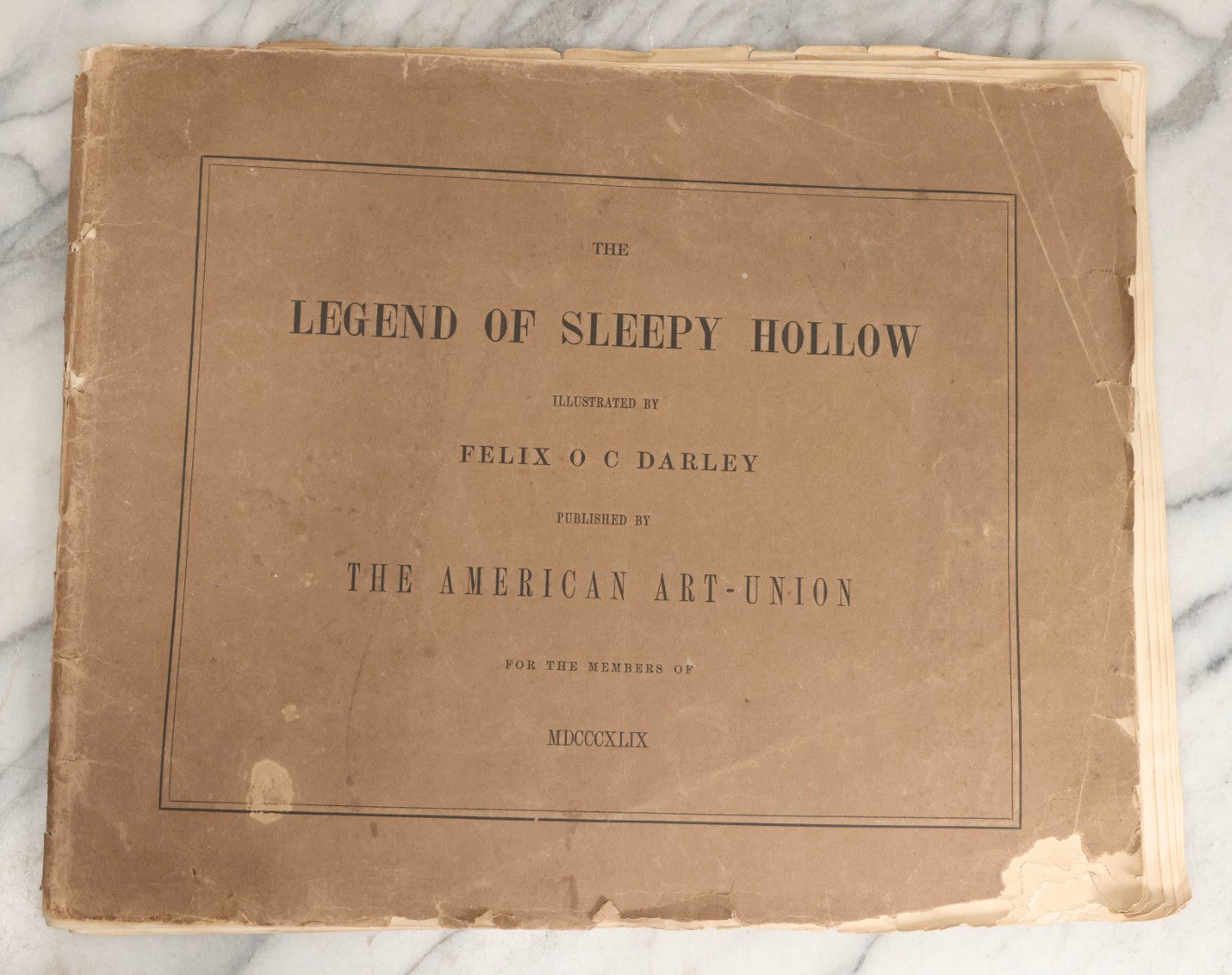 Lot 065 - Antique Art Booklet “Illustrations Of The Legend Of Sleepy Hollow” By Felix O.C. Darley For The American Art-Union, 1849, Authorized By Washington Irving And Publisher George P. Putnam