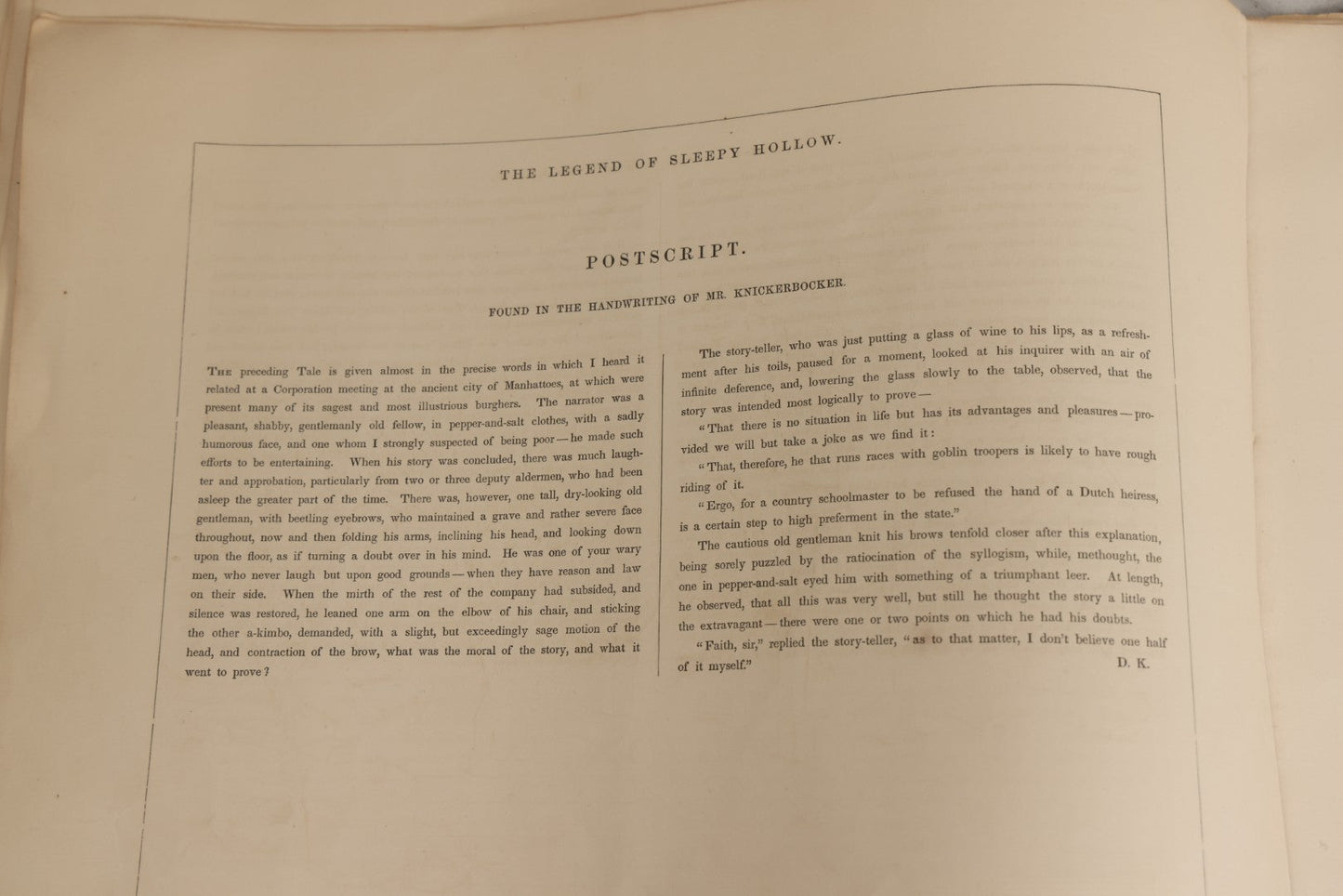 Lot 065 - Antique Art Booklet “Illustrations Of The Legend Of Sleepy Hollow” By Felix O.C. Darley For The American Art-Union, 1849, Authorized By Washington Irving And Publisher George P. Putnam