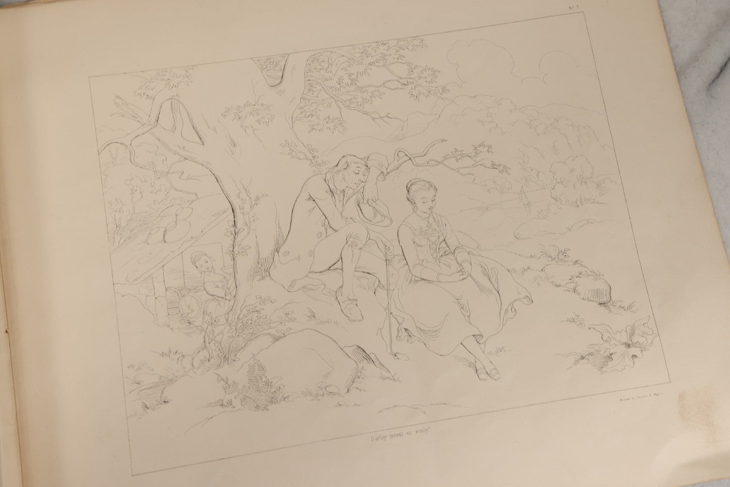 Lot 065 - Antique Art Booklet “Illustrations Of The Legend Of Sleepy Hollow” By Felix O.C. Darley For The American Art-Union, 1849, Authorized By Washington Irving And Publisher George P. Putnam