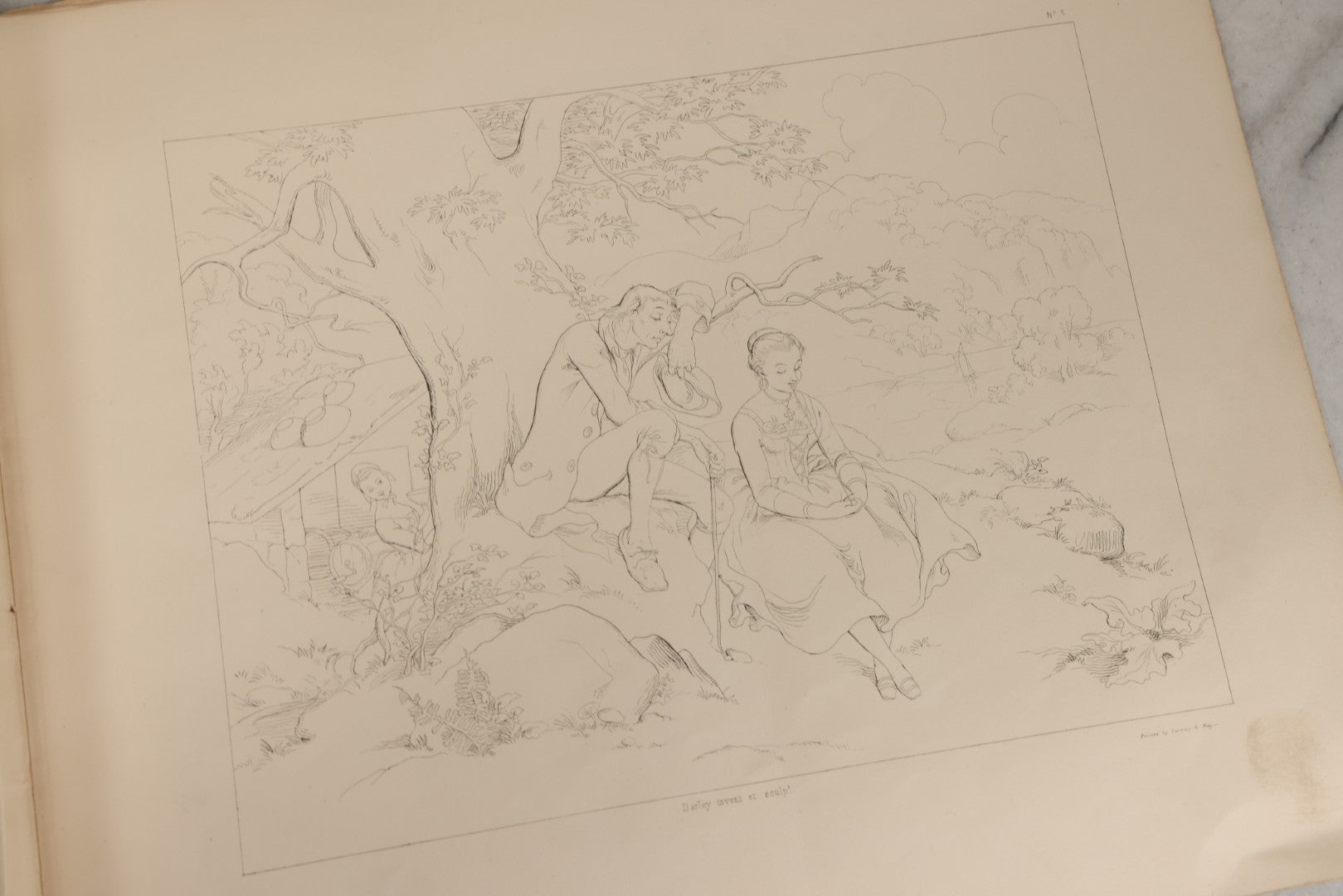 Lot 065 - Antique Art Booklet “Illustrations Of The Legend Of Sleepy Hollow” By Felix O.C. Darley For The American Art-Union, 1849, Authorized By Washington Irving And Publisher George P. Putnam