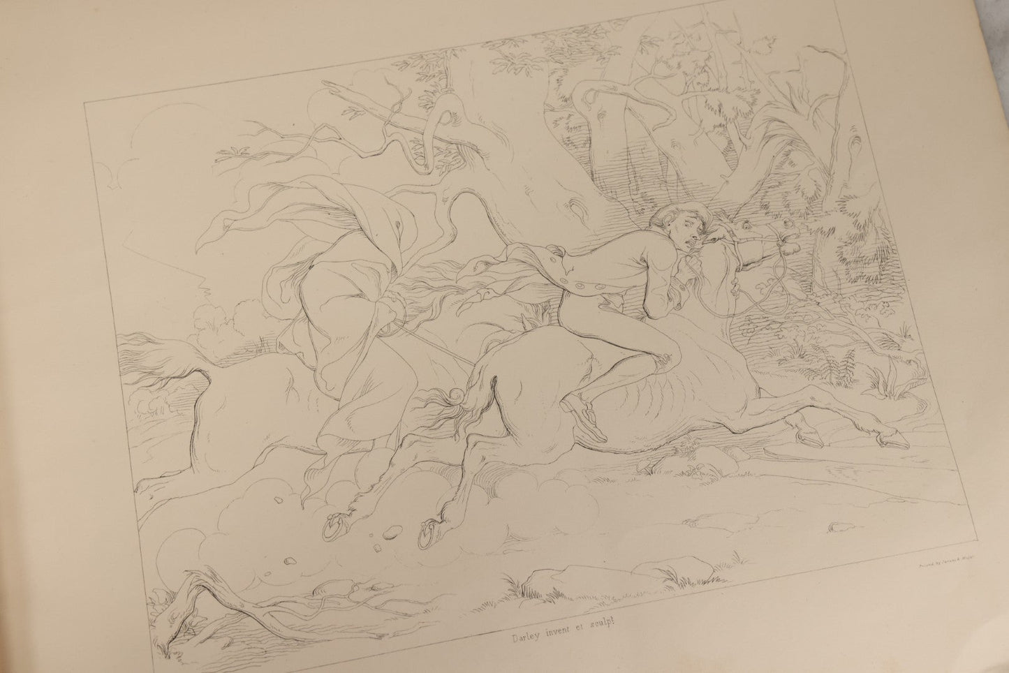 Lot 065 - Antique Art Booklet “Illustrations Of The Legend Of Sleepy Hollow” By Felix O.C. Darley For The American Art-Union, 1849, Authorized By Washington Irving And Publisher George P. Putnam