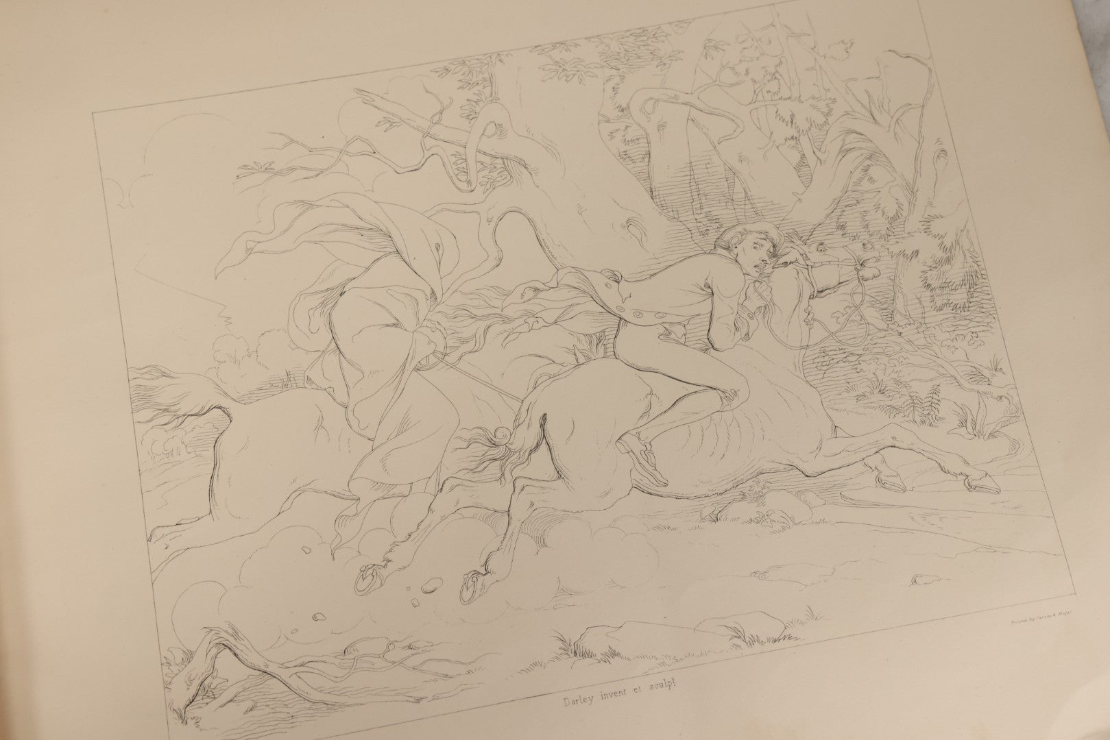 Lot 065 - Antique Art Booklet “Illustrations Of The Legend Of Sleepy Hollow” By Felix O.C. Darley For The American Art-Union, 1849, Authorized By Washington Irving And Publisher George P. Putnam