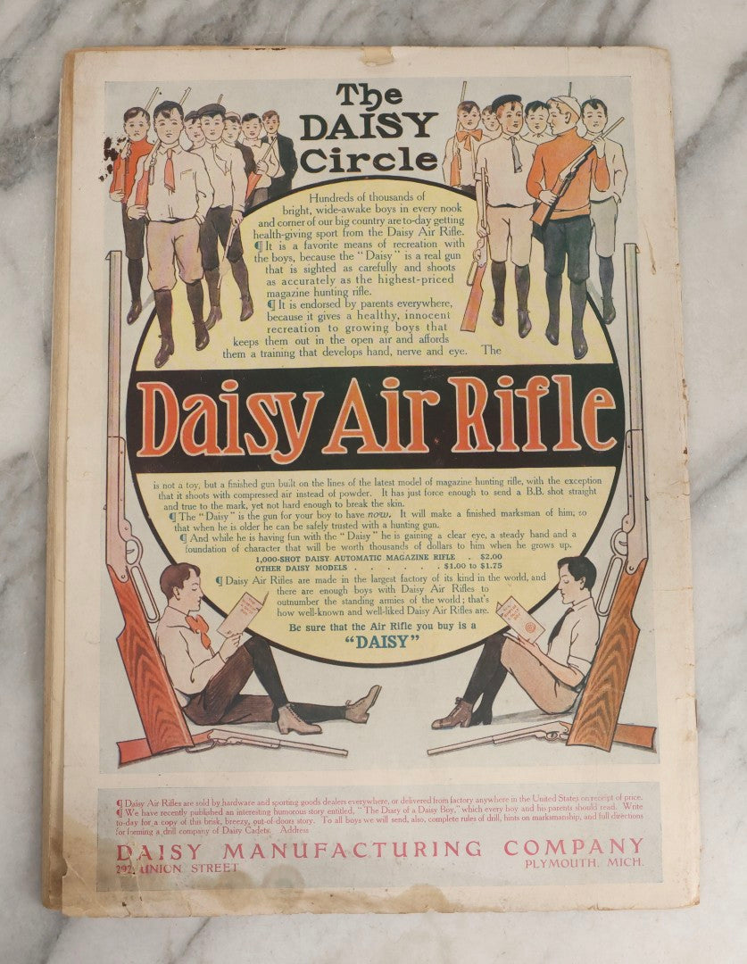 Lot 066 - Antique “The Circle” Magazine, November 1907, With Cover Of Man And Woman Carving Halloween Jack-O-Lantern Illustrated By Bessie Pease Gutmann, Copyright Funk & Wagnalls Co., New York