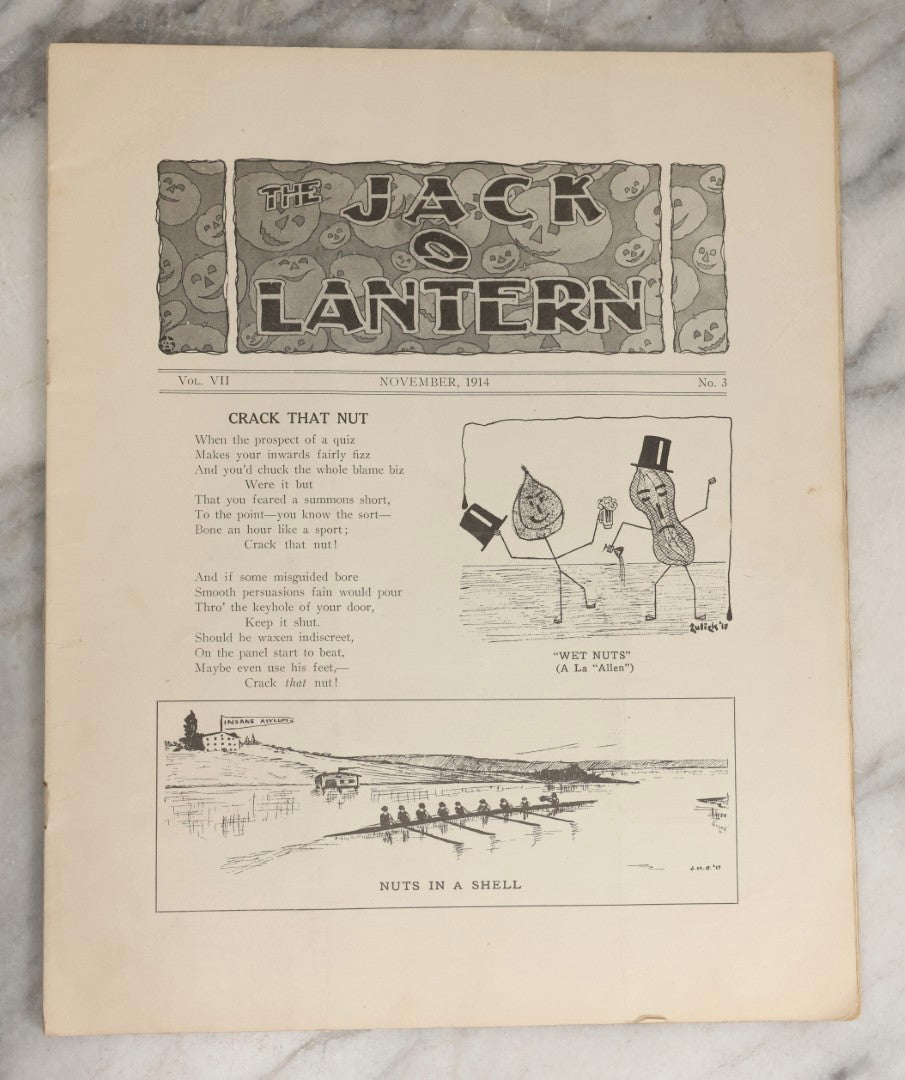 Lot 067 - Antique “The Dartmouth Jack-O-Lantern” Magazine, Volume VII No. 3, November 1914, Student Publication Of Dartmouth College, New Hampshire