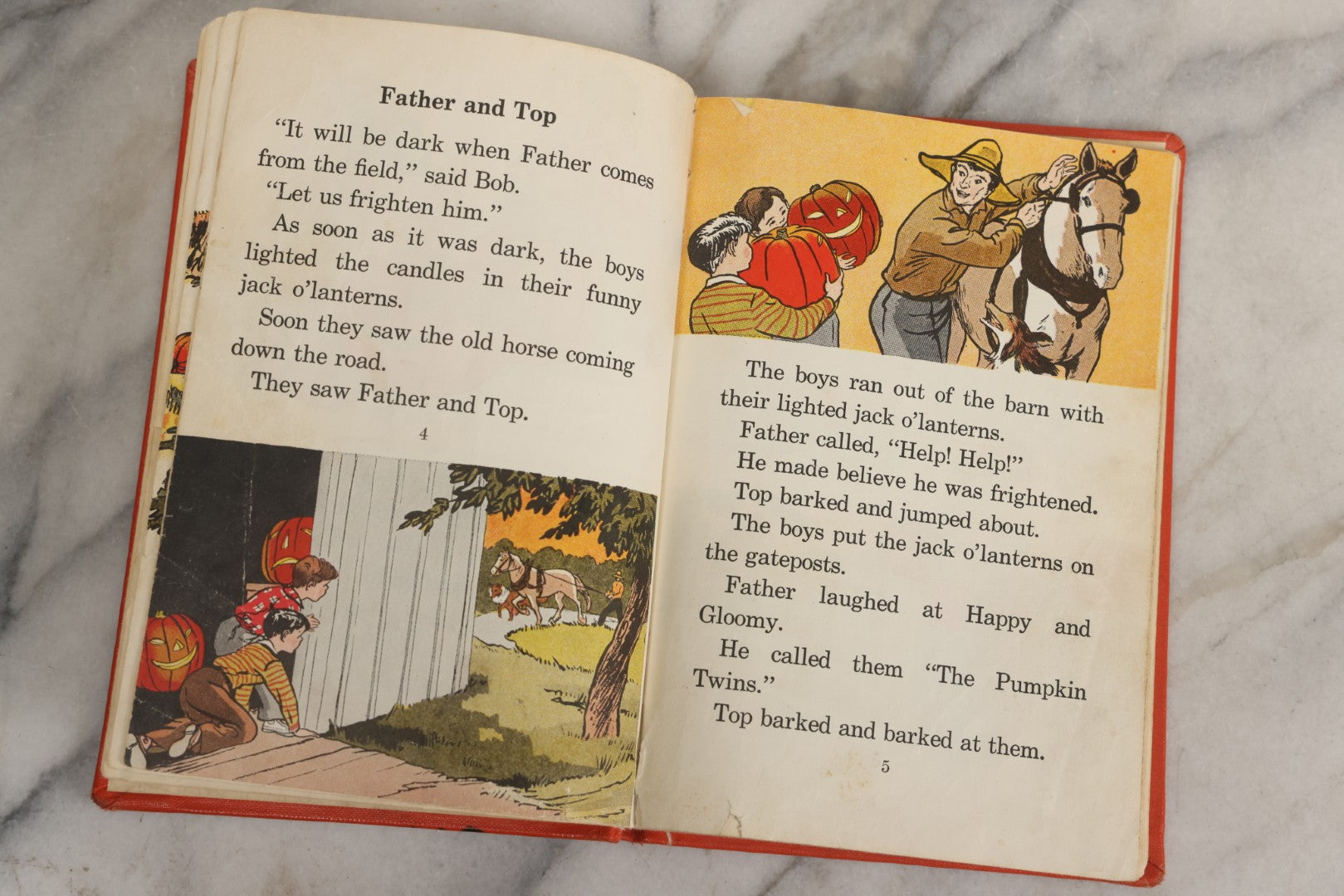 Lot 068 - "Jack O'Lantern Twins" Vintage First Reader Level Halloween Book By Anne M. McCauley, Illustrated By Vera Stone Norman, Published By Lyons And Carnahan, Chicago, 1941