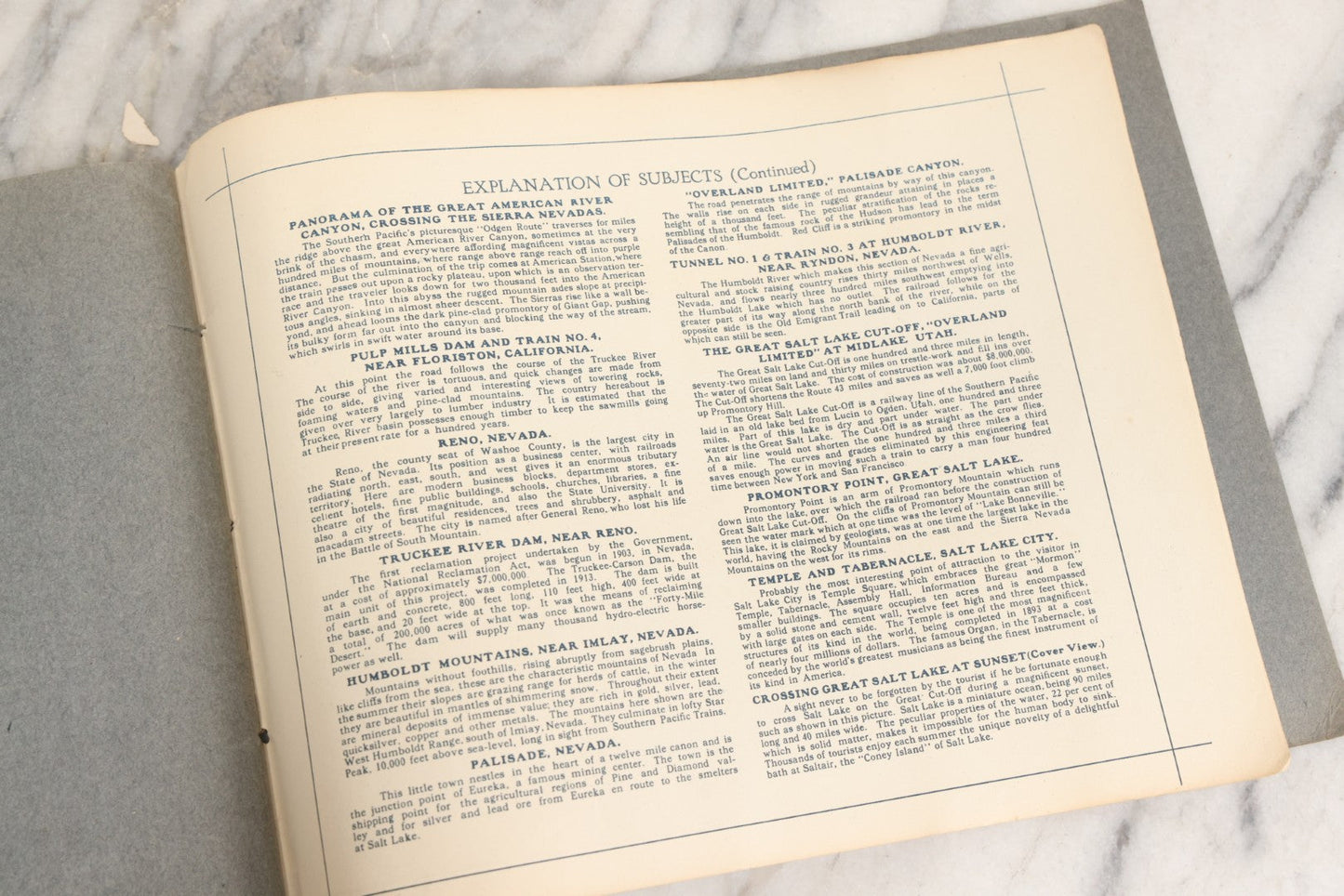 Lot 069 - Antique “The Overland Trail: From The Golden Gate To The Great Salt Lake, Along The Southern Pacific—The Road Of A Thousand Wonders” Scenic Guide Book, Exclusive Edition