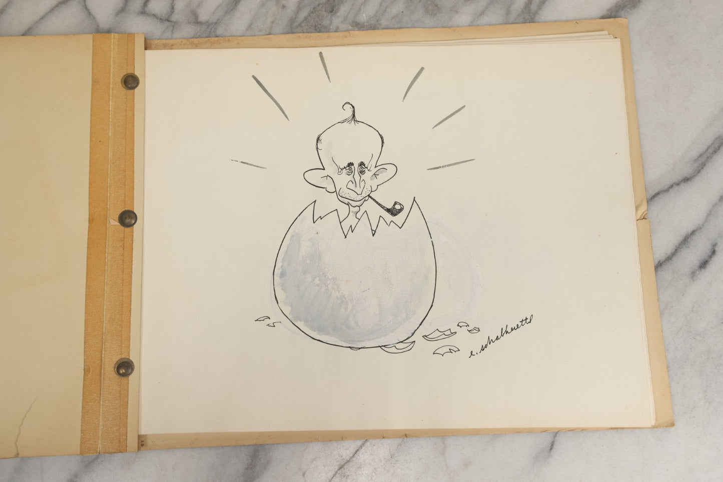 Lot 072 - Vintage Hand-Drawn Illustrated Retirement Book “This Is Your Life Jim More” With Posters, Documents, Party Ephemera, And Photographs, Pennsylvania Power And Light Company, 1955